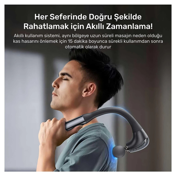 Uzun Saplı Ergonomik Masaj Tabancası 4 Başlıklı Kas Rahatlatıcı