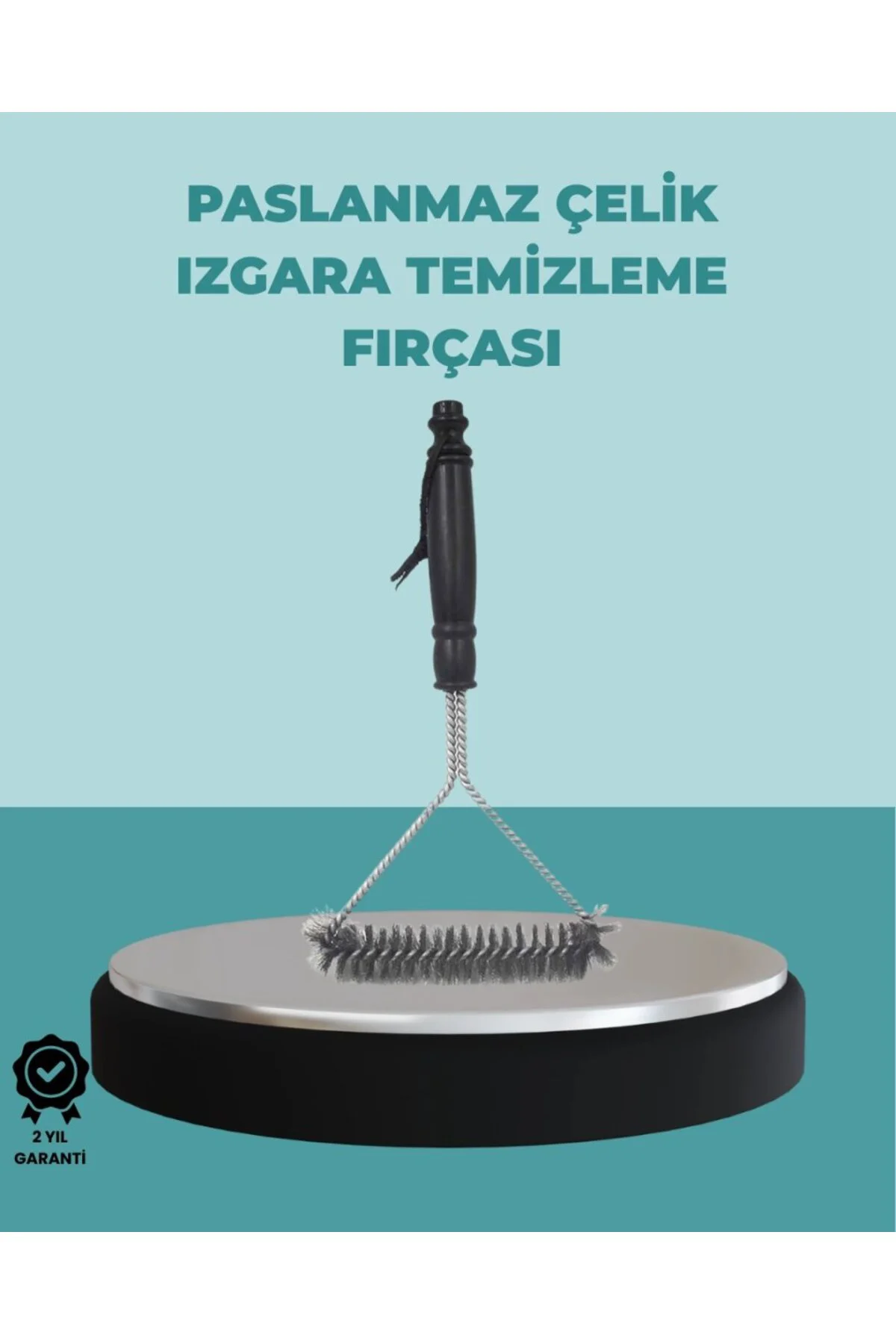 Uzun Saplı Paslanmaz Çelik Izgara Temizlik Fırçası