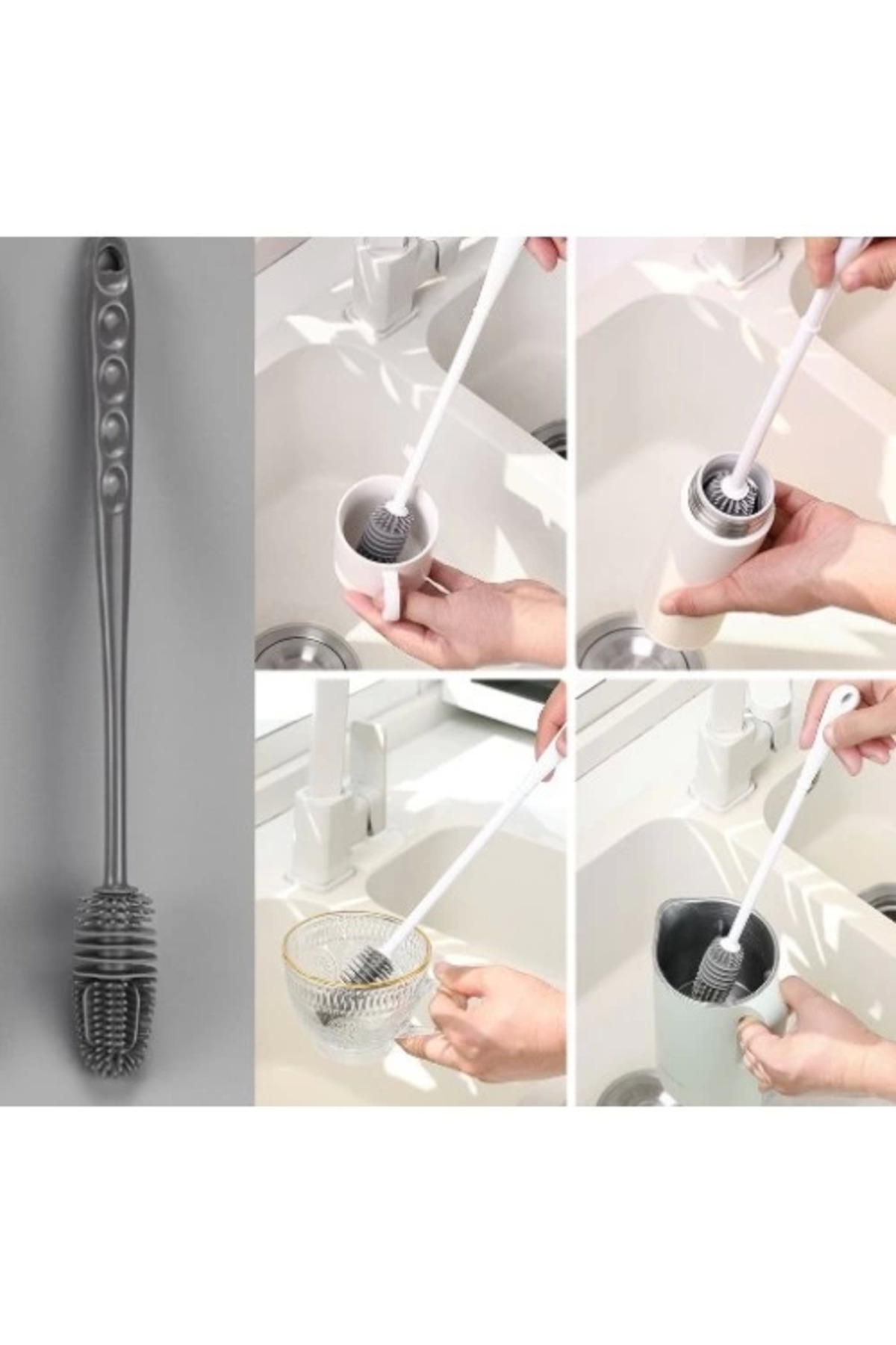 Rby Uzun Sapli Silikon Biberon Ve Kavanoz Yikama Firçasi