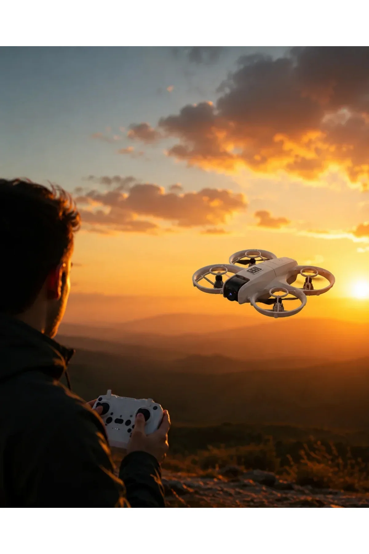 Uzun Şarj Süreli Kameralı Mini Drone Işıklı Akıllı Uçuş Sistemli