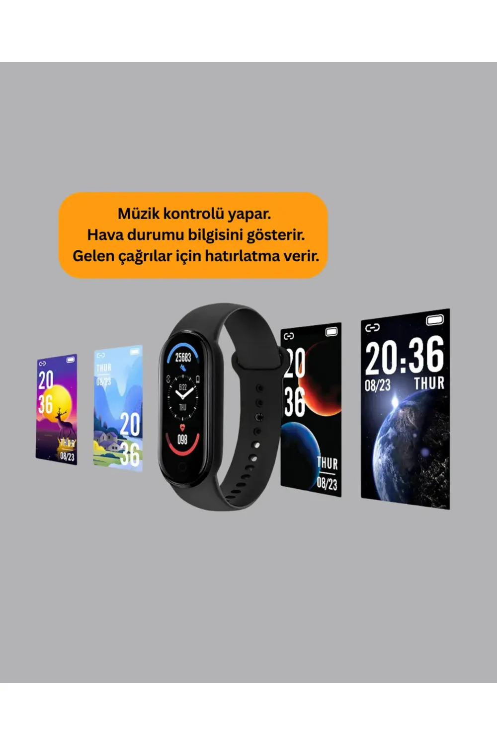 uzun şarjlı Spor Akıllı Saat – Adımsayar ve Nabız Ölçer Özellikli