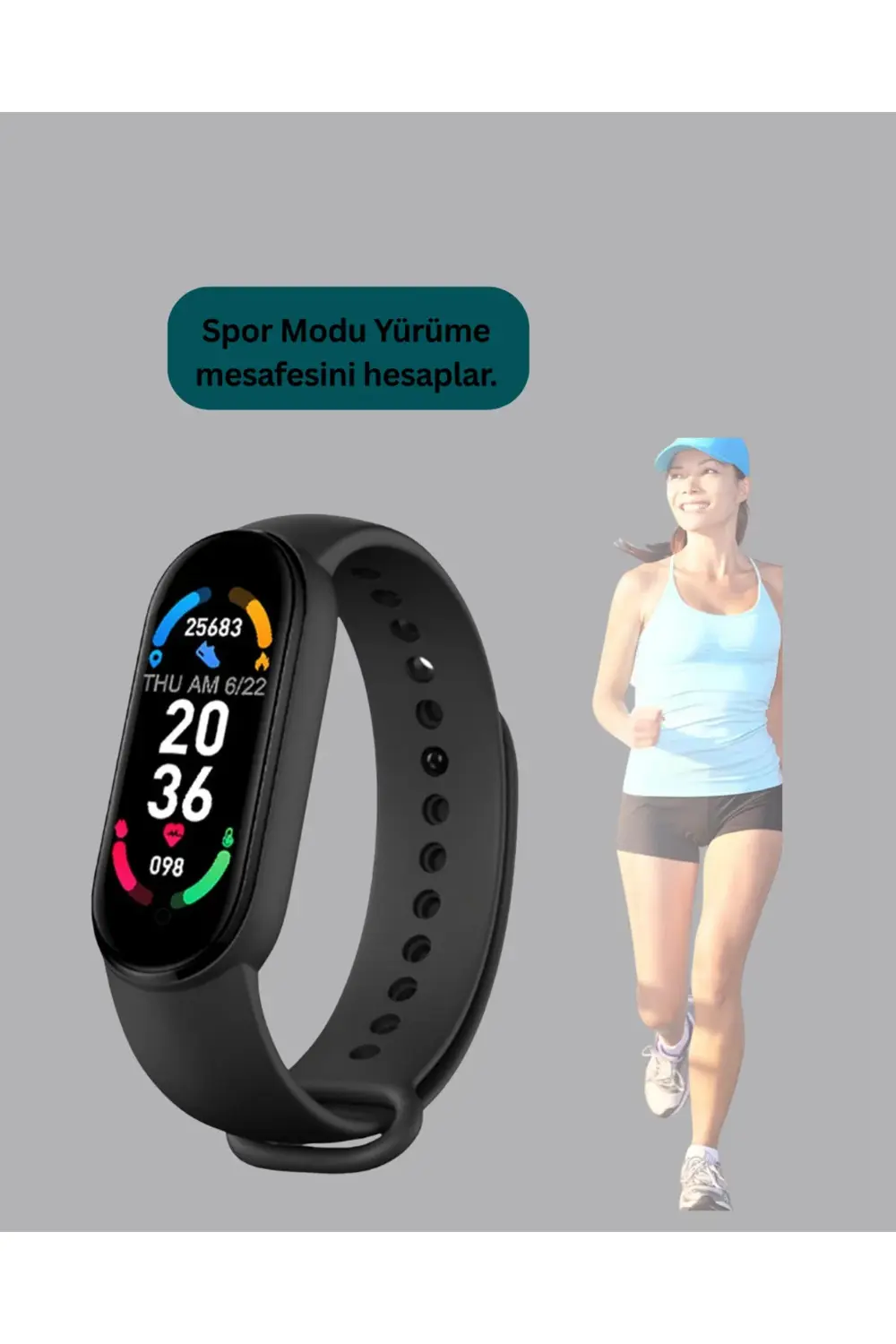 uzun şarjlı Spor Akıllı Saat – Adımsayar ve Nabız Ölçer Özellikli