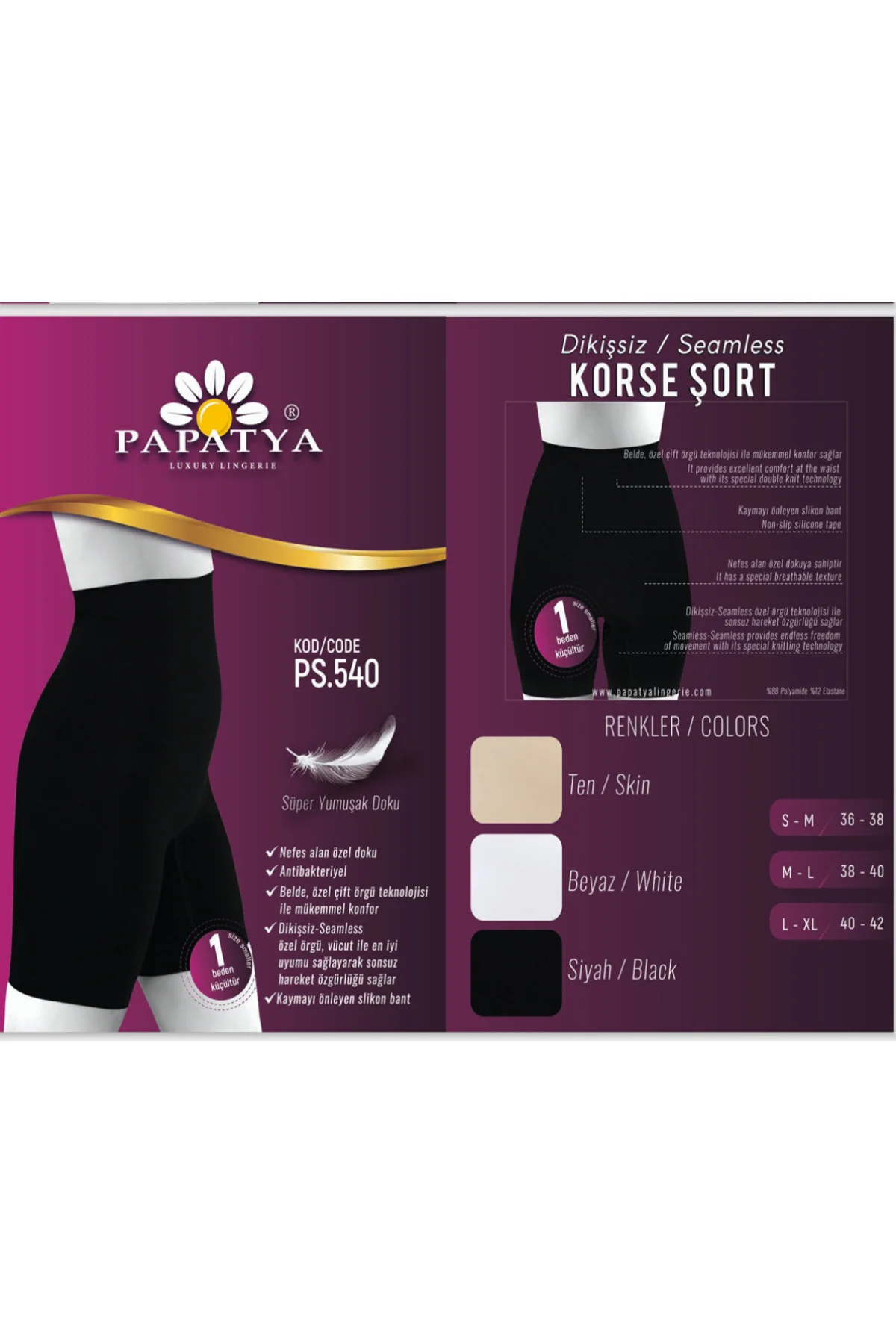 UZUN SEAMLESS DİKİŞSİZ YÜKSEK BEL ŞORT KORSE