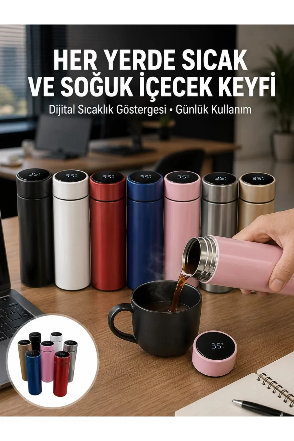Uzun Süre Isı Koruma Sağlayan Dijital Göstergeli Termos Yeni Nesil Uzun Süre Isı Koruma Sağlayan Dijital Göstergeli Termos Yeni Nesil