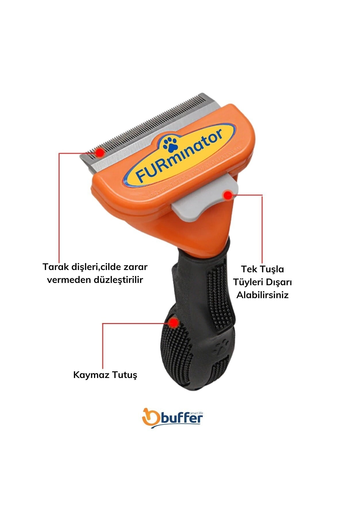 Salkım Planet Uzun Tüylü Köpekler İçin Kolay Tarama Fırçası Temizlenebilir Çeli