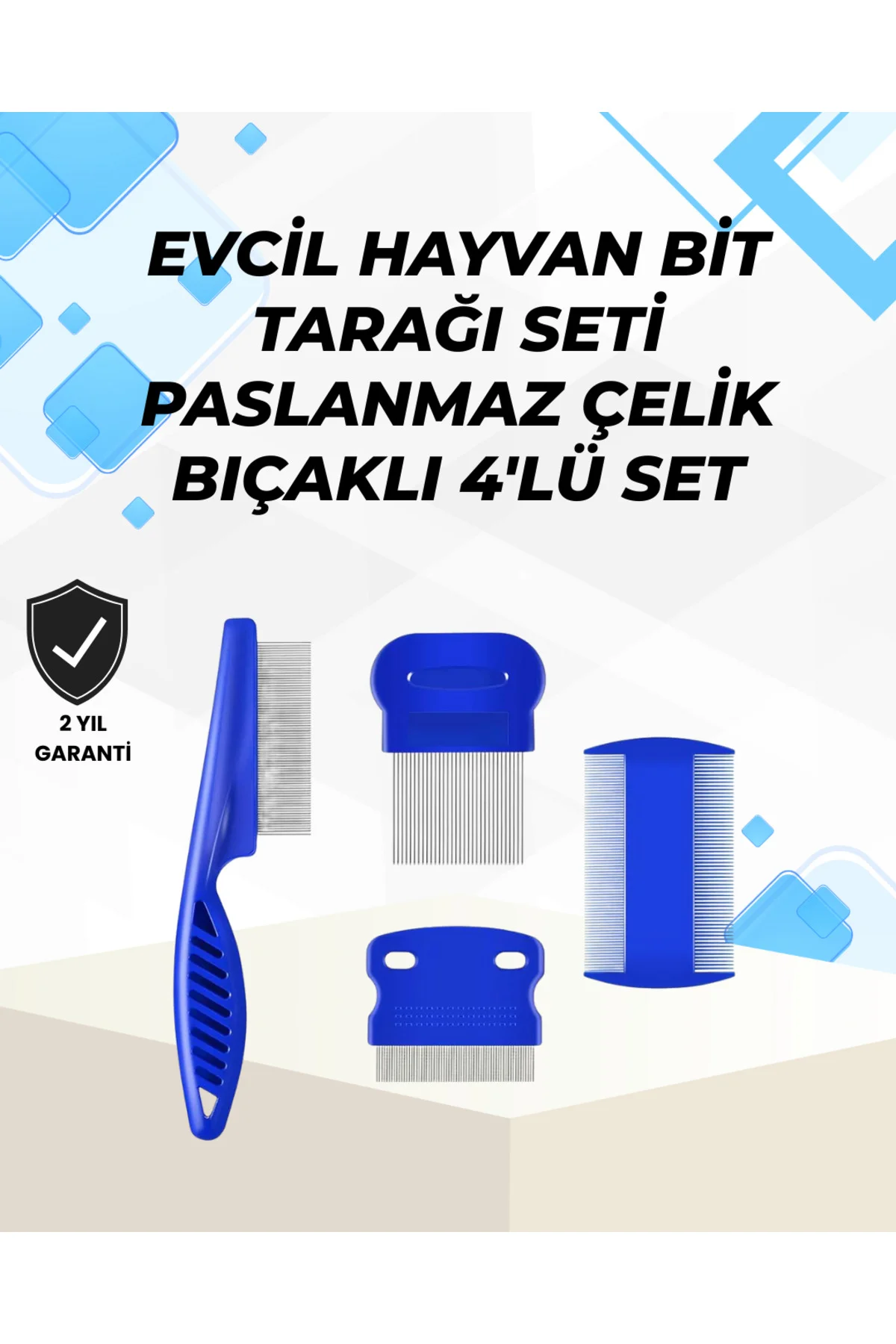 Uzun ve Kısa Tüylü Hayvanlara Özel Bit Tarağı ve Tüy Temizleme Se
