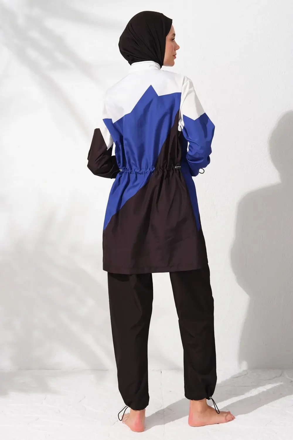 Uzunkollu Fermuarlı Paraşüt Tesettür Mayo Desenli 231920