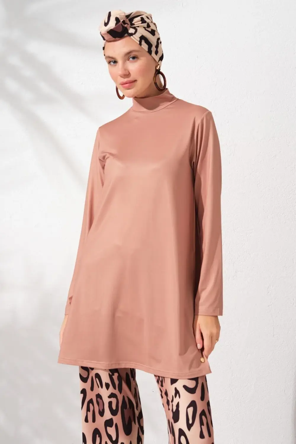 Uzunkollu Tesettür Mayo Desenli 231908