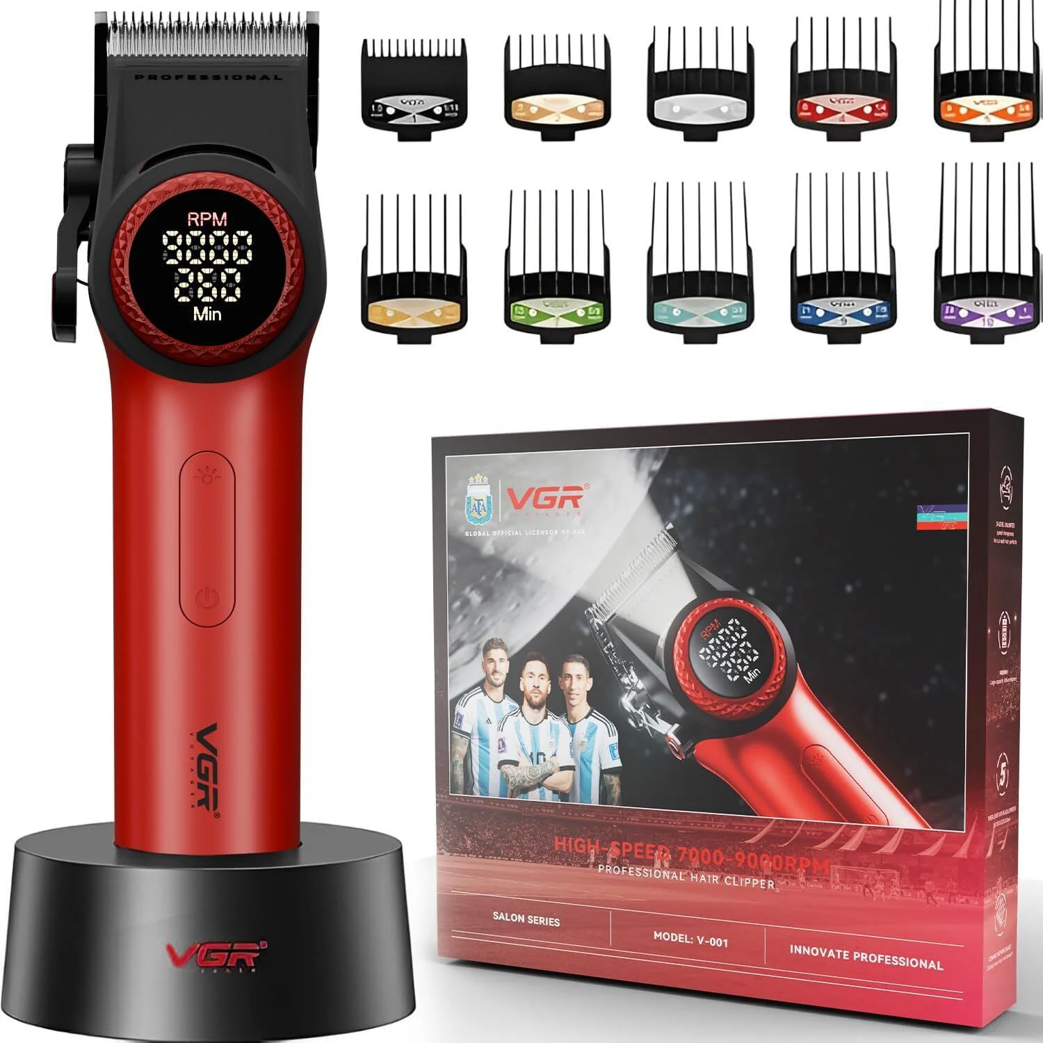 V-001   VGR 9000 RPM Motorlu Profesyonel Şarjlı Saç Sakal Traş Makinesi