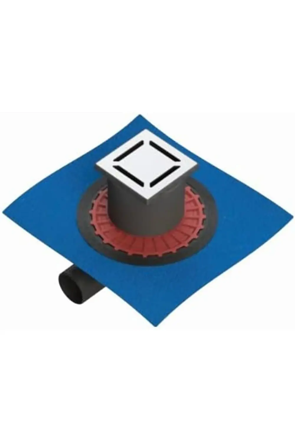 V-Flow Kare 5607270 Duş Kanalı, Yandan Çıkışlı, 15x15 cm, Parlak