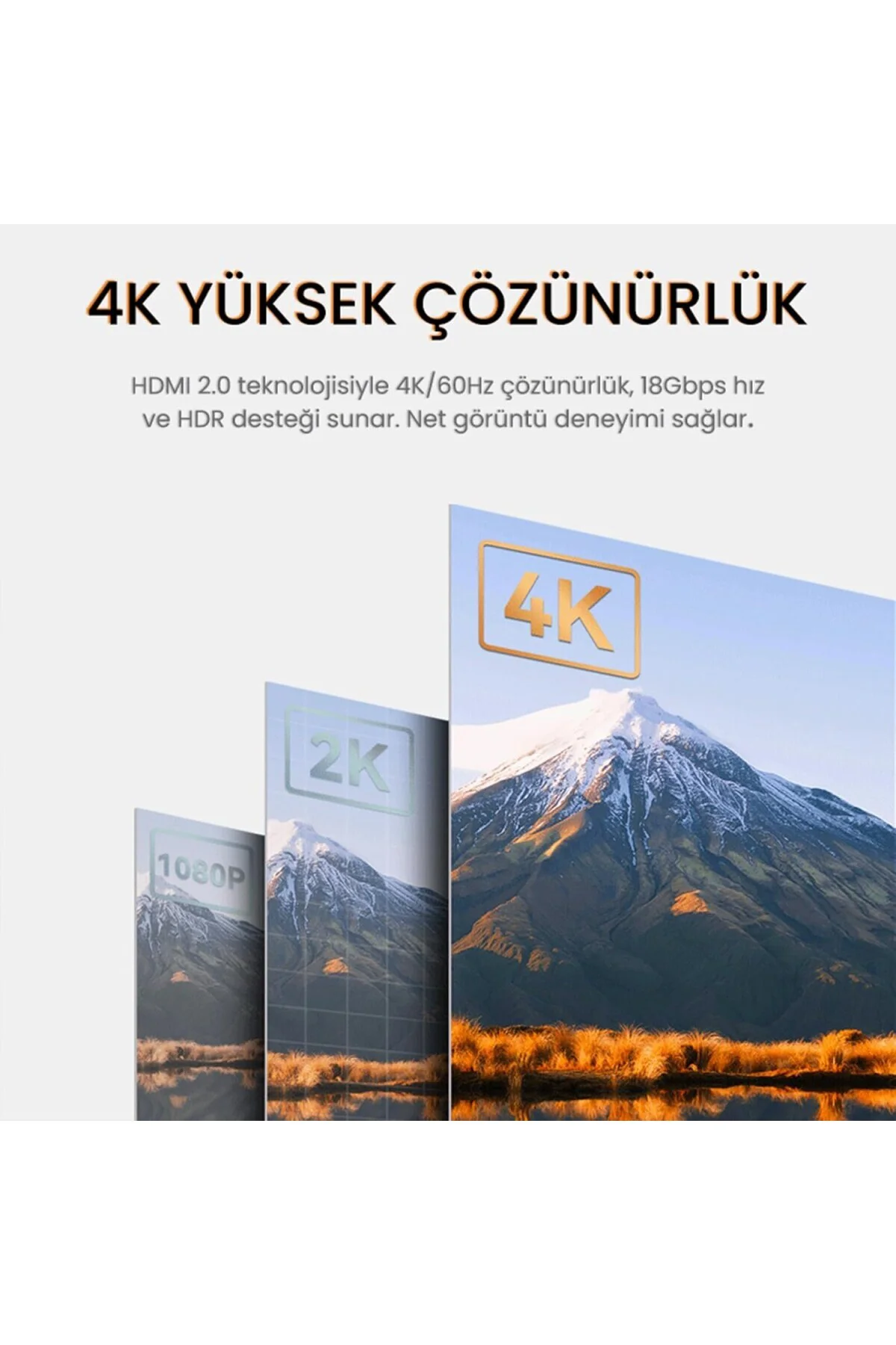 V-H109 18Gbps HDR 4K 60Hz 3D HDMI 2.0 Kablo 5 Metre