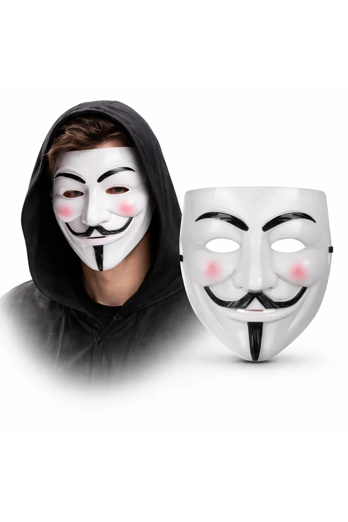 V Mask Premium Vendetta Beyaz Maske (guy Fawkes Stil)