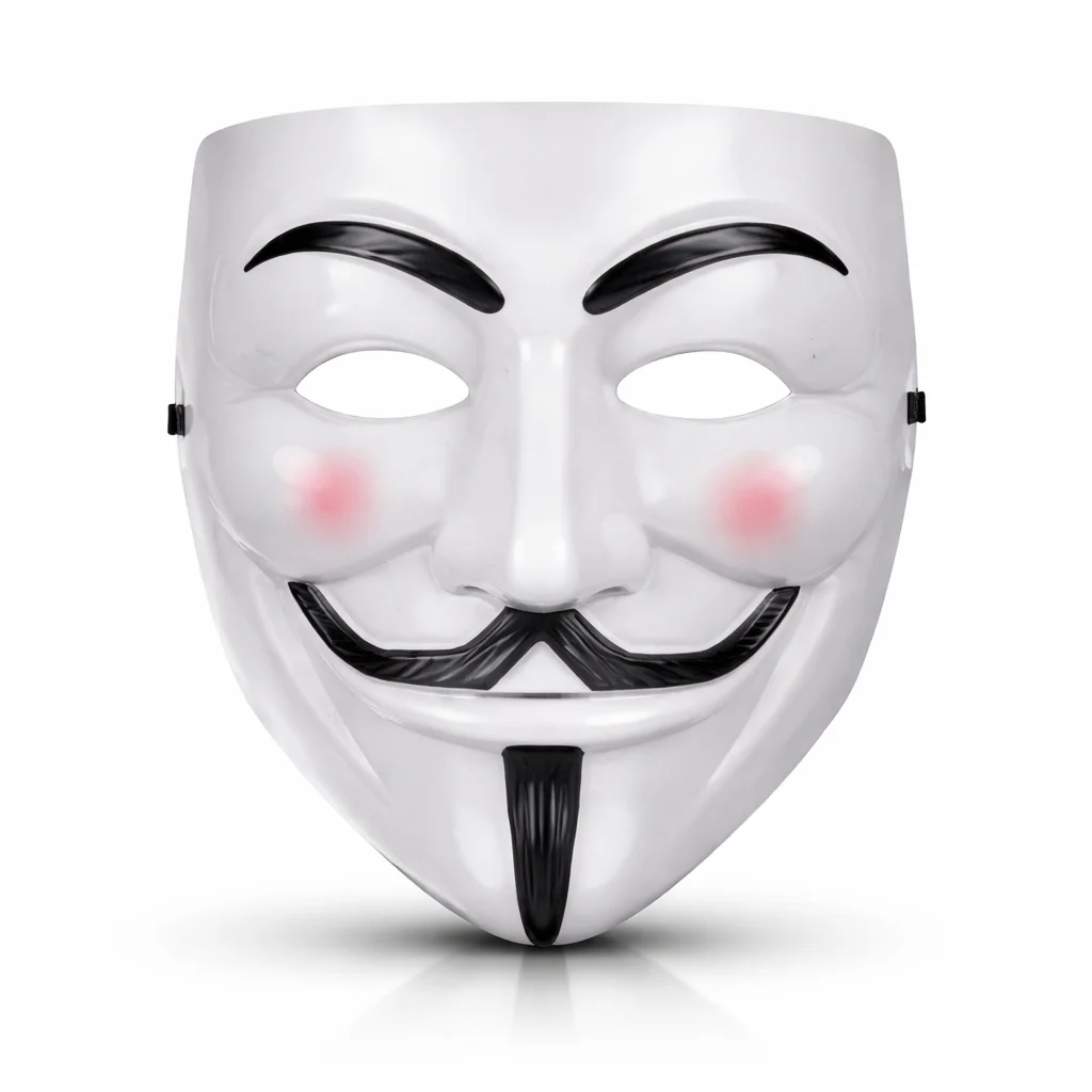 V Mask Premium Vendetta Beyaz Maske - Guy Fawkes Stil Parti Maskesi