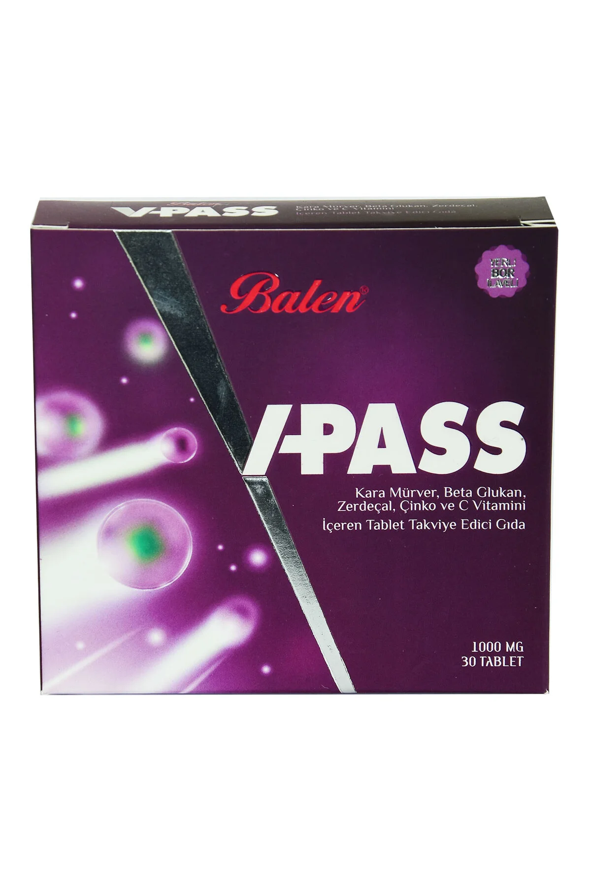 V-Pass Kara Mürverli Zerdeçallı Çinko ve C Vitaminli 1000 Mg X 30