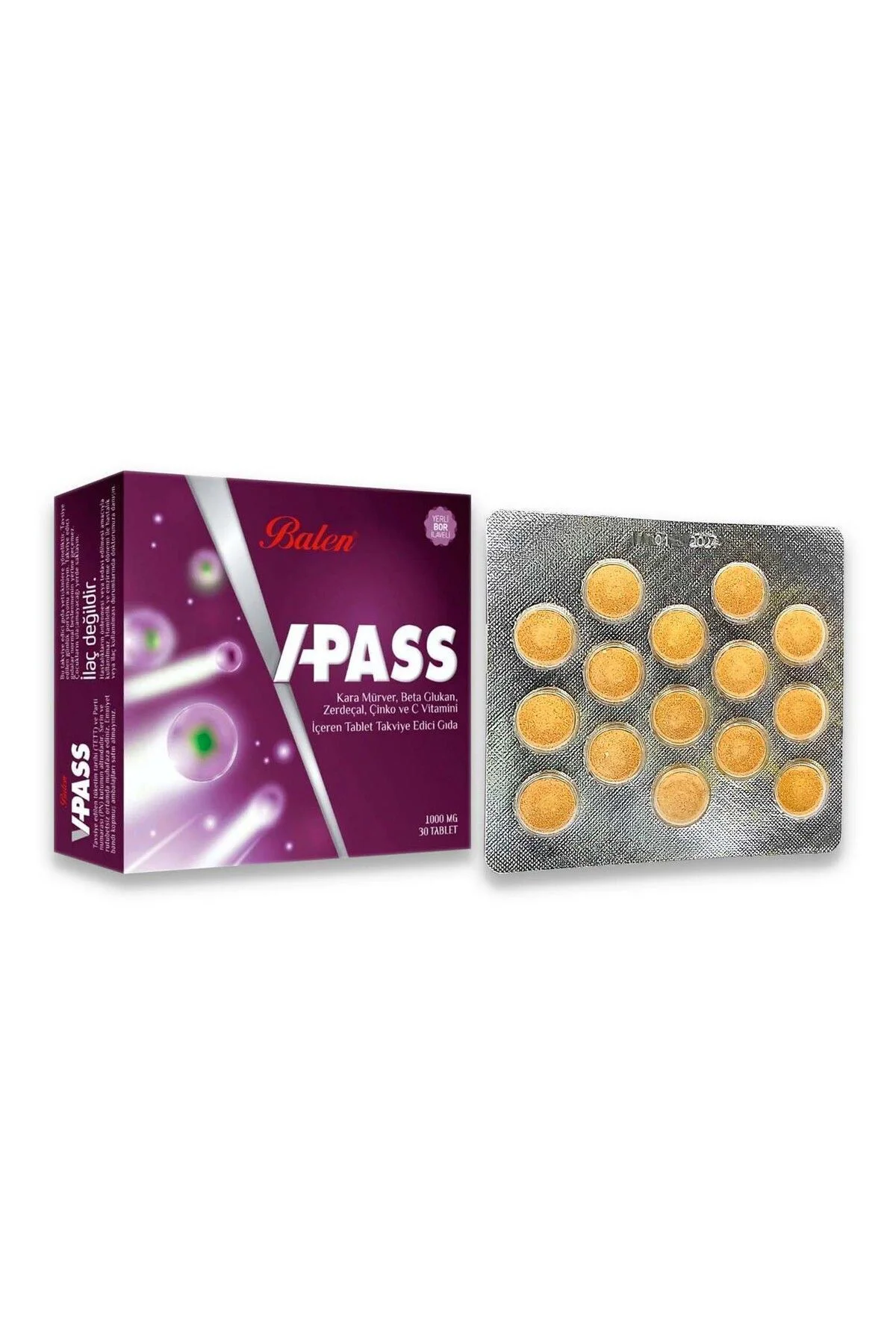 V-pass Takviye Edici Gıda 1000 Mg 30 Tablet X 2 Adet