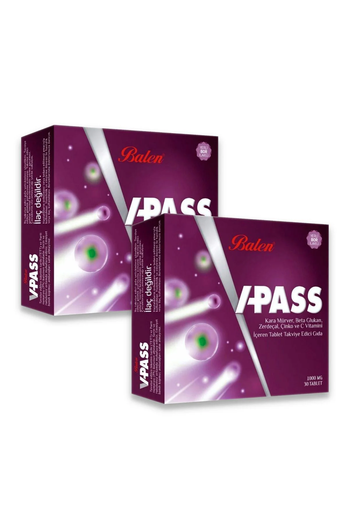 V-pass Takviye Edici Gıda 1000 Mg 30 Tablet X 2 Adet