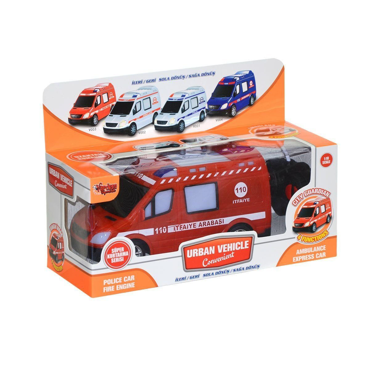 V001-2 V3 V004-Kumandalı Sesli Işıklı Polis Arabası-Jandarma-Ambu