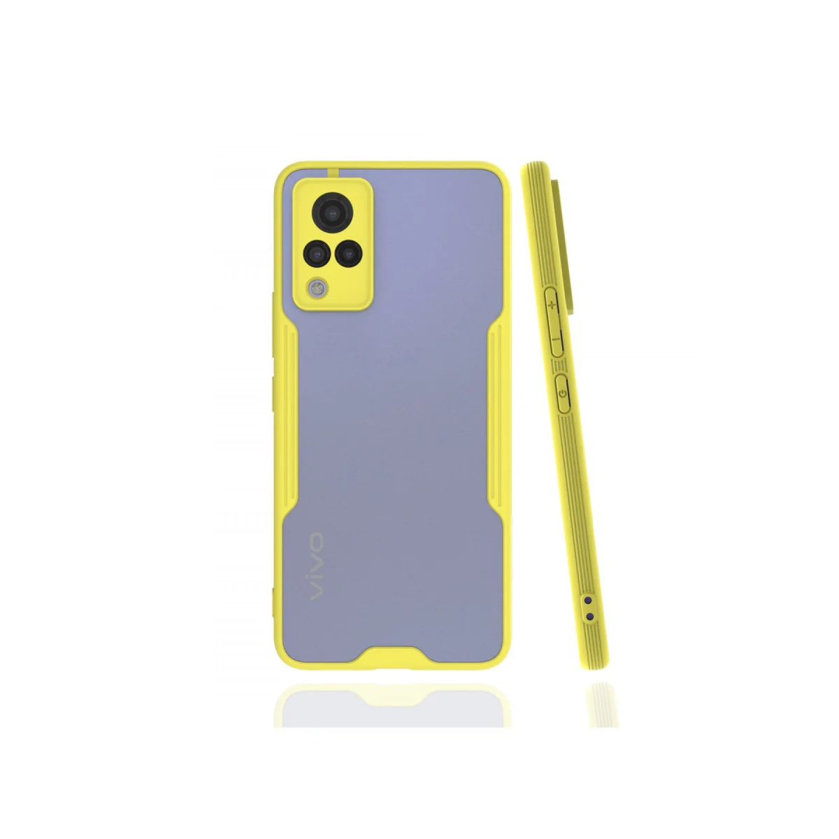 V21 Kılıf Platin Silikon - TPU Fiber Karışımı, Hafif ve Şık Koruma
