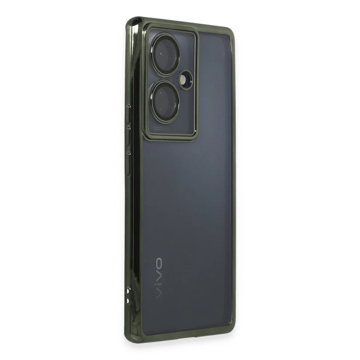 V29 Lite Razer Lensli Silikon Kılıf - Yeşil, Yüksek Korumalı ve Estetik Kılıf