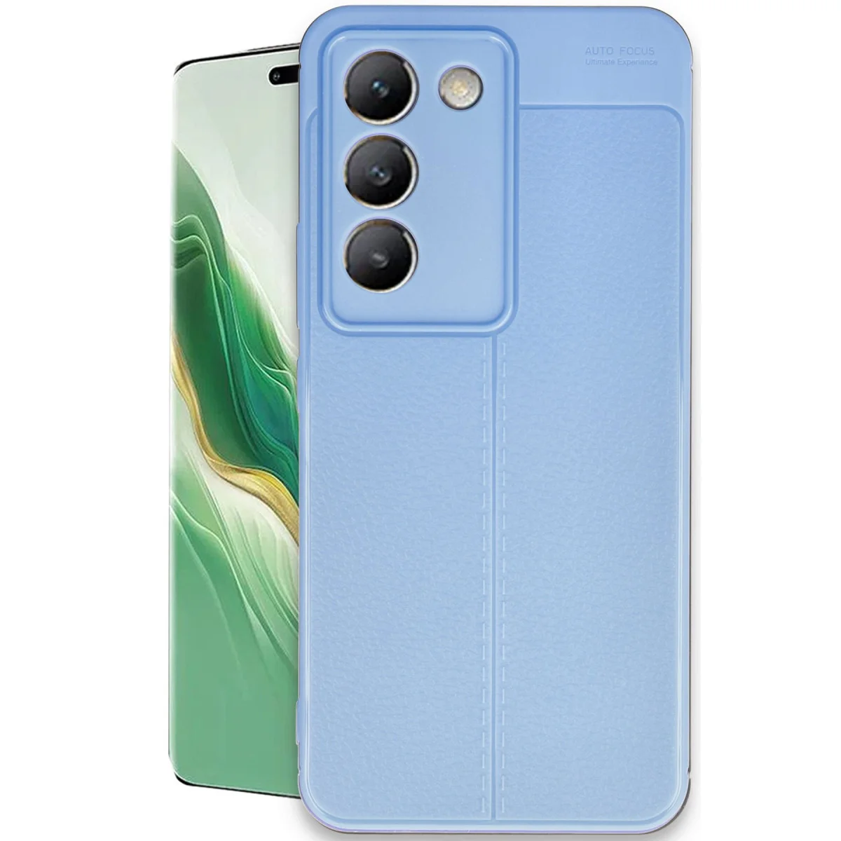 V30 Lite 4G Auto Focus Kılıf - Yüksek Darbe Korumalı Deri Dokulu TPU Kapak