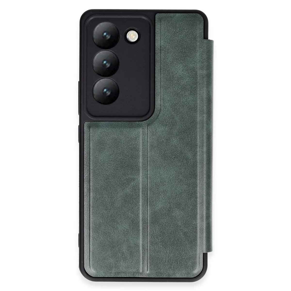 V30 Lite 4G Kılıf Flip Cover - Koyu Yeşil & Premium Koruma