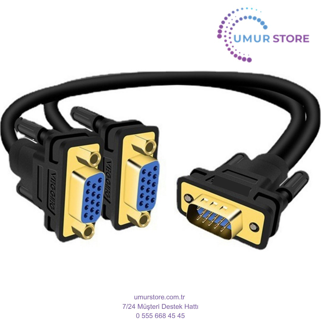 V401 VGA To 2 VGA Çoklayıcı Splitter Y Kablo