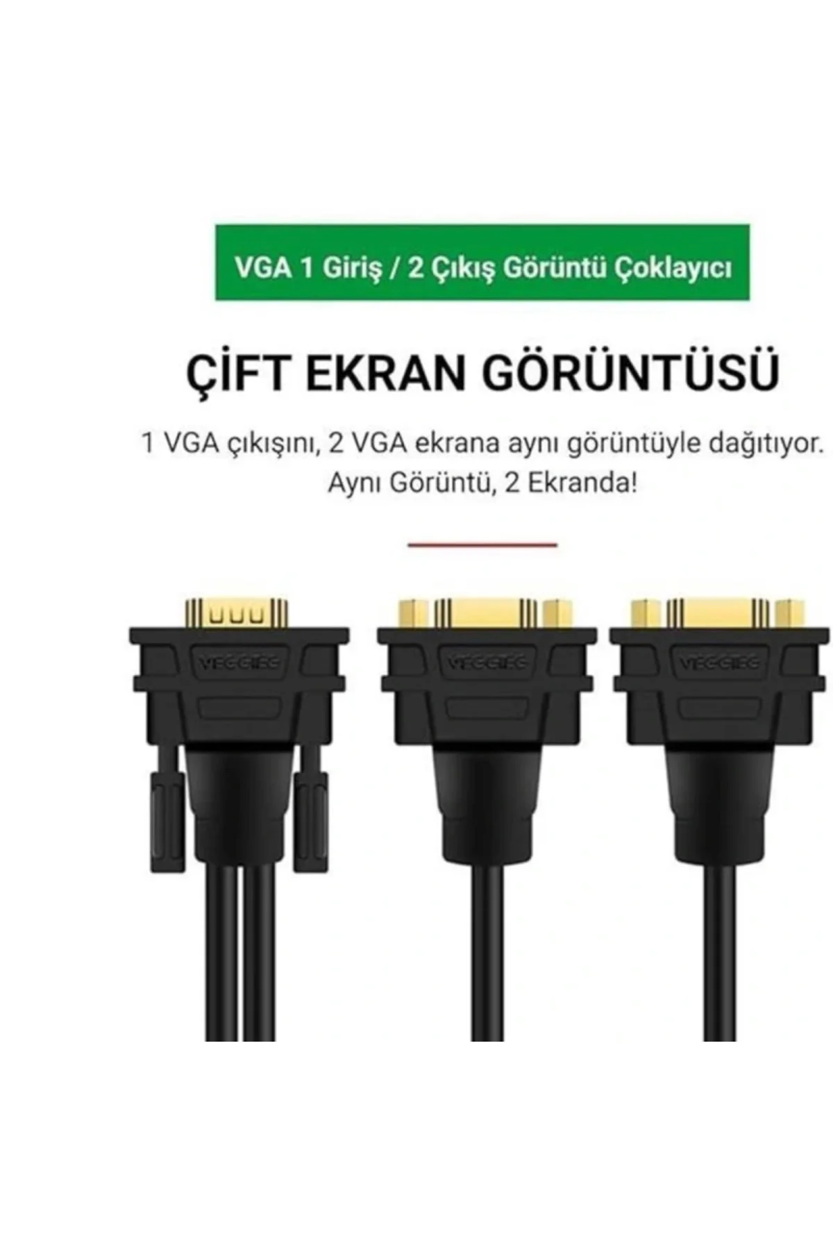 V401 VGA to 2 VGA Çoklayıcı Splitter Y Kablo