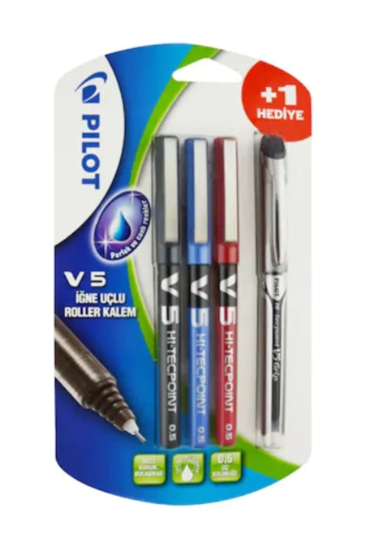 V5 - Siyah-Mavi-Kırmızı 3'lü Blister V5-Smk-Bl3+1