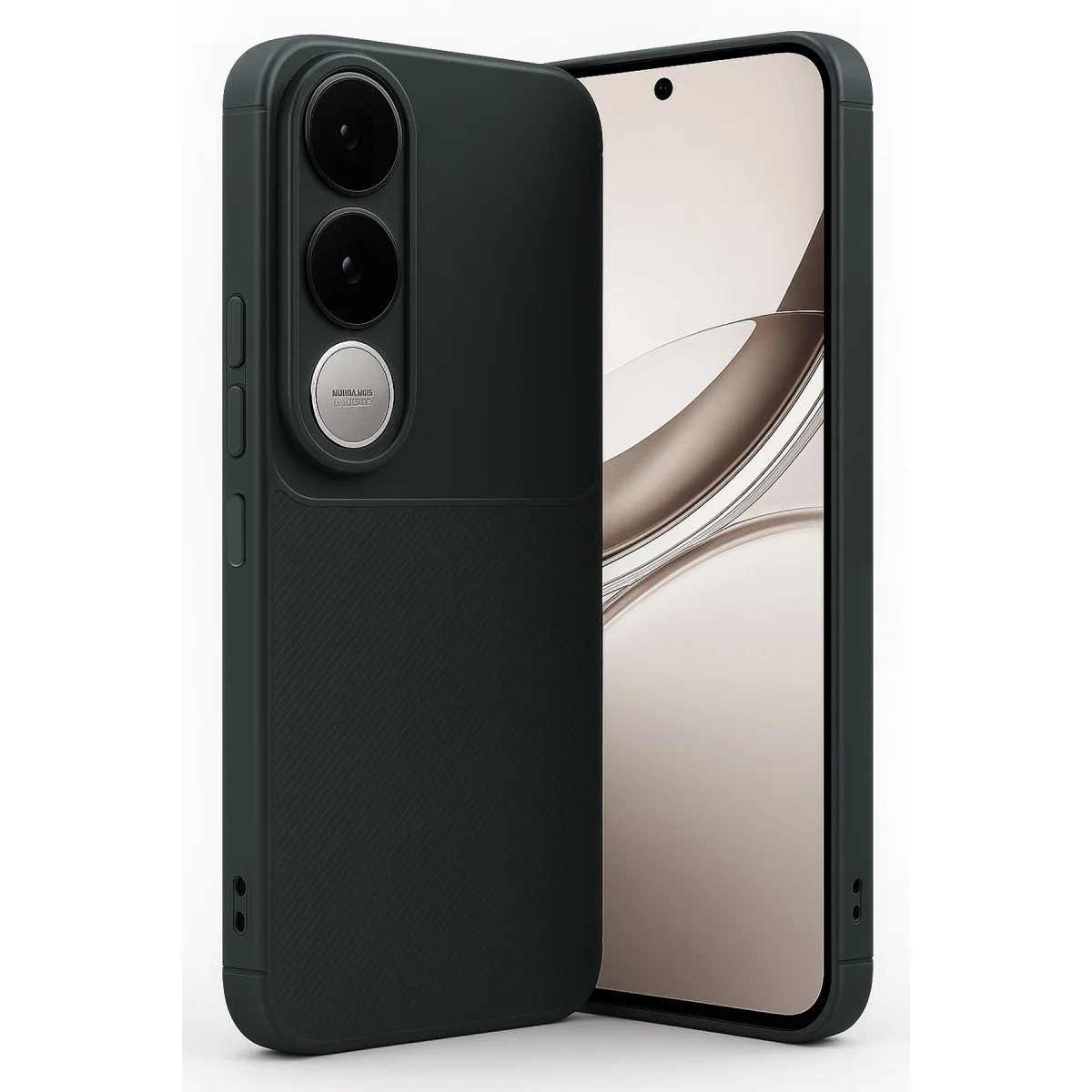 V50 Lite 4G Auto Focus Karbon Kapak - Siyah Kılıf - Estetik ve Güçlü Koruma