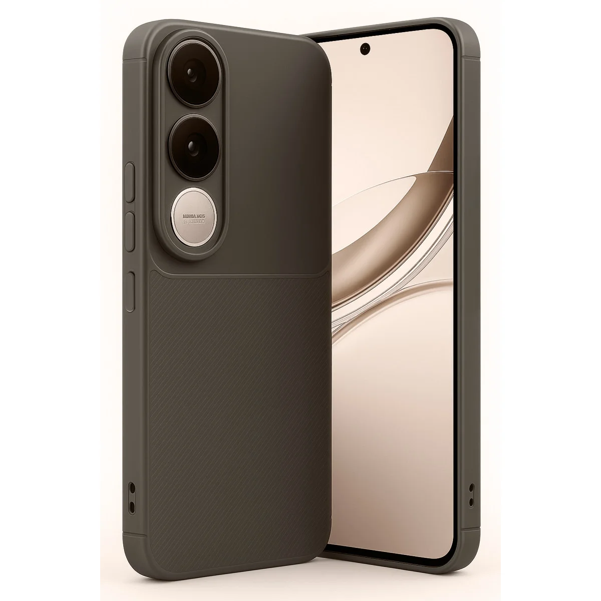 V50 Lite 4G Karbon Kapak - Auto Focus Kahverengi, Pürüzsüz Yüzey ve Maksimum Koruma