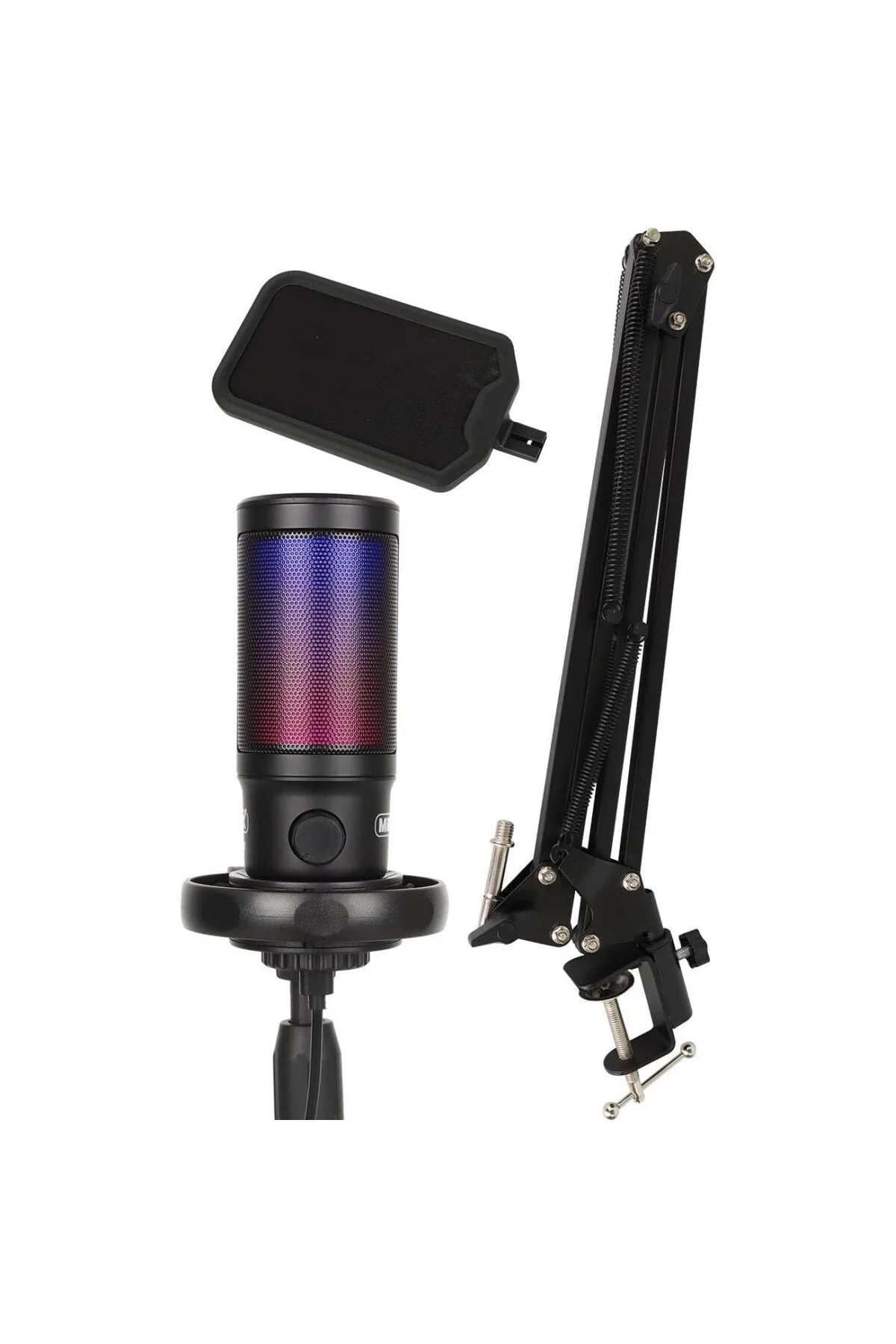 V6 RGB Set USB Oyuncu ve Yayıncı Mikrofonu Condenser Stüdyo (Kayı