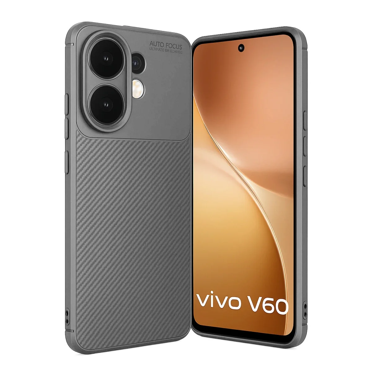 V60 5G Auto Focus Karbon Kapak Gri - Ekran ve Kamera Koruma Kılıfı