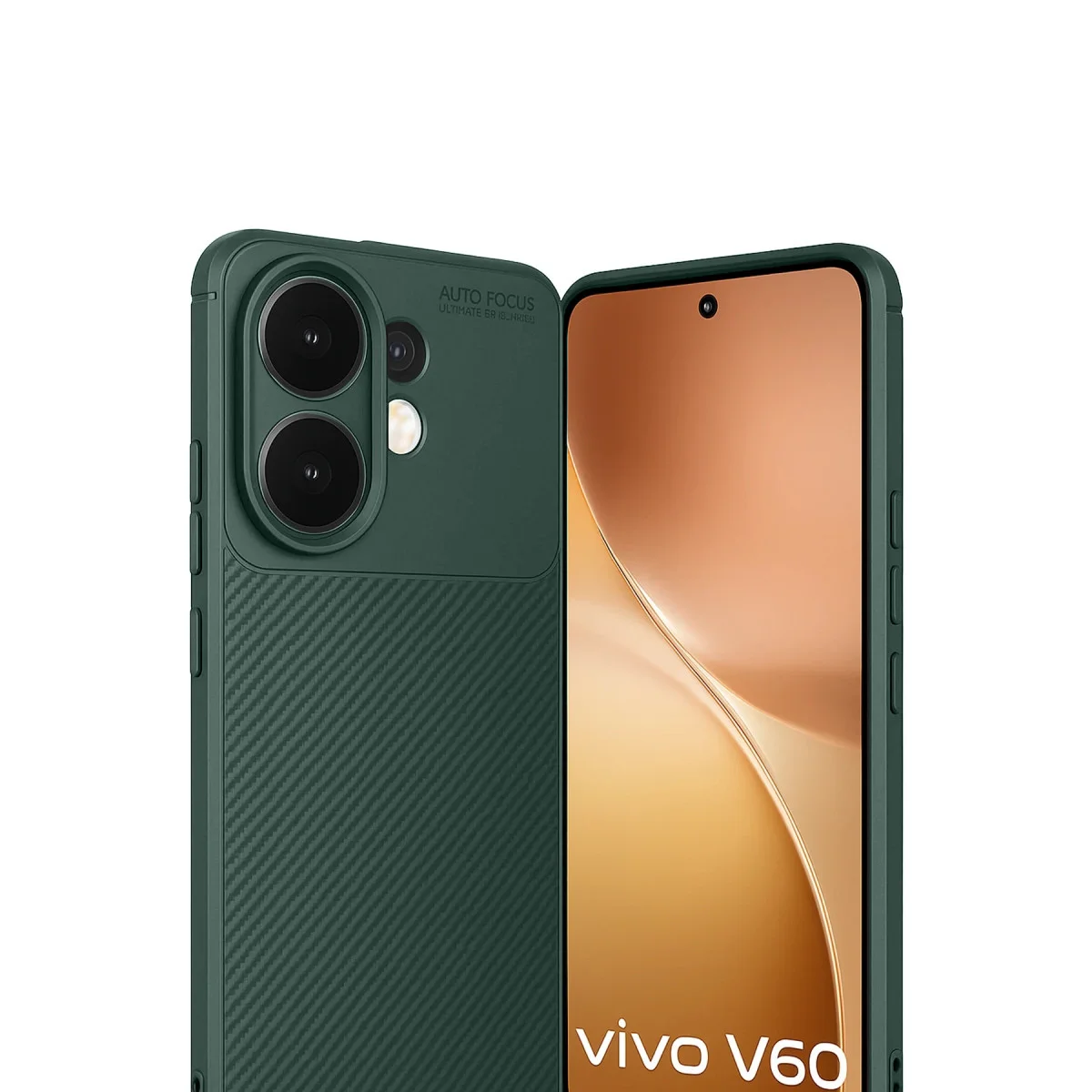 V60 5G Auto Focus Karbon Kapak - Koyu Yeşil ve Dayanıklı Kılıf