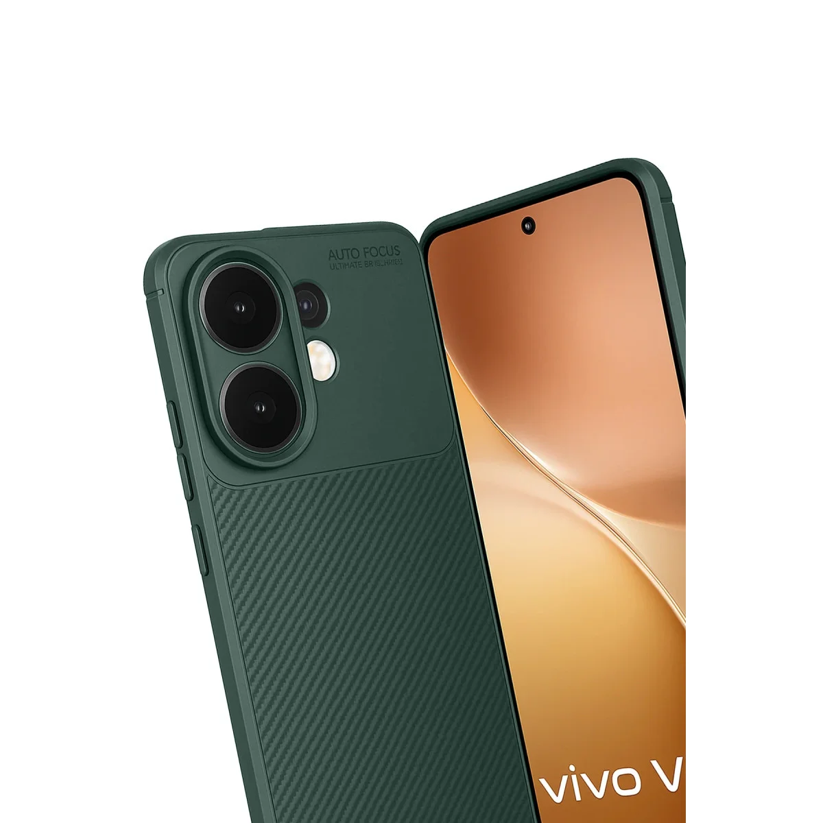 V60 5G Auto Focus Karbon Kapak - Koyu Yeşil ve Dayanıklı Kılıf