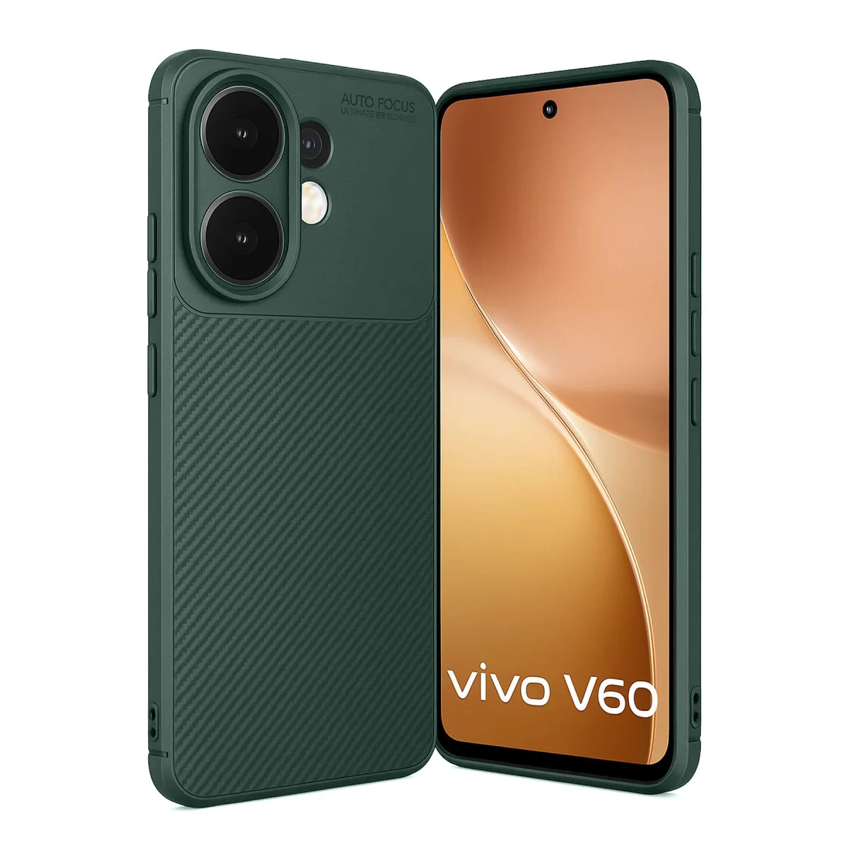 V60 5G Auto Focus Karbon Kapak - Koyu Yeşil ve Dayanıklı Kılıf