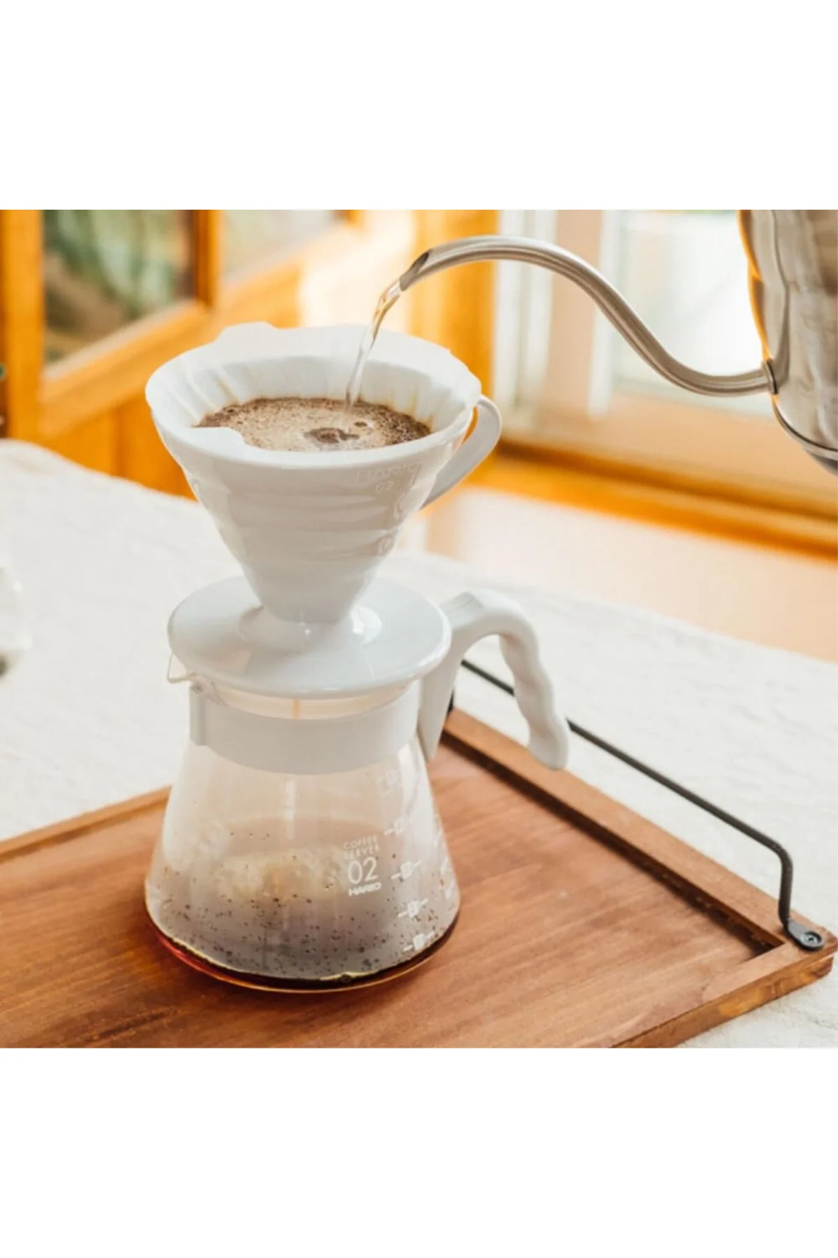 V60 Kahve Demleme Seti, Açık Gri
