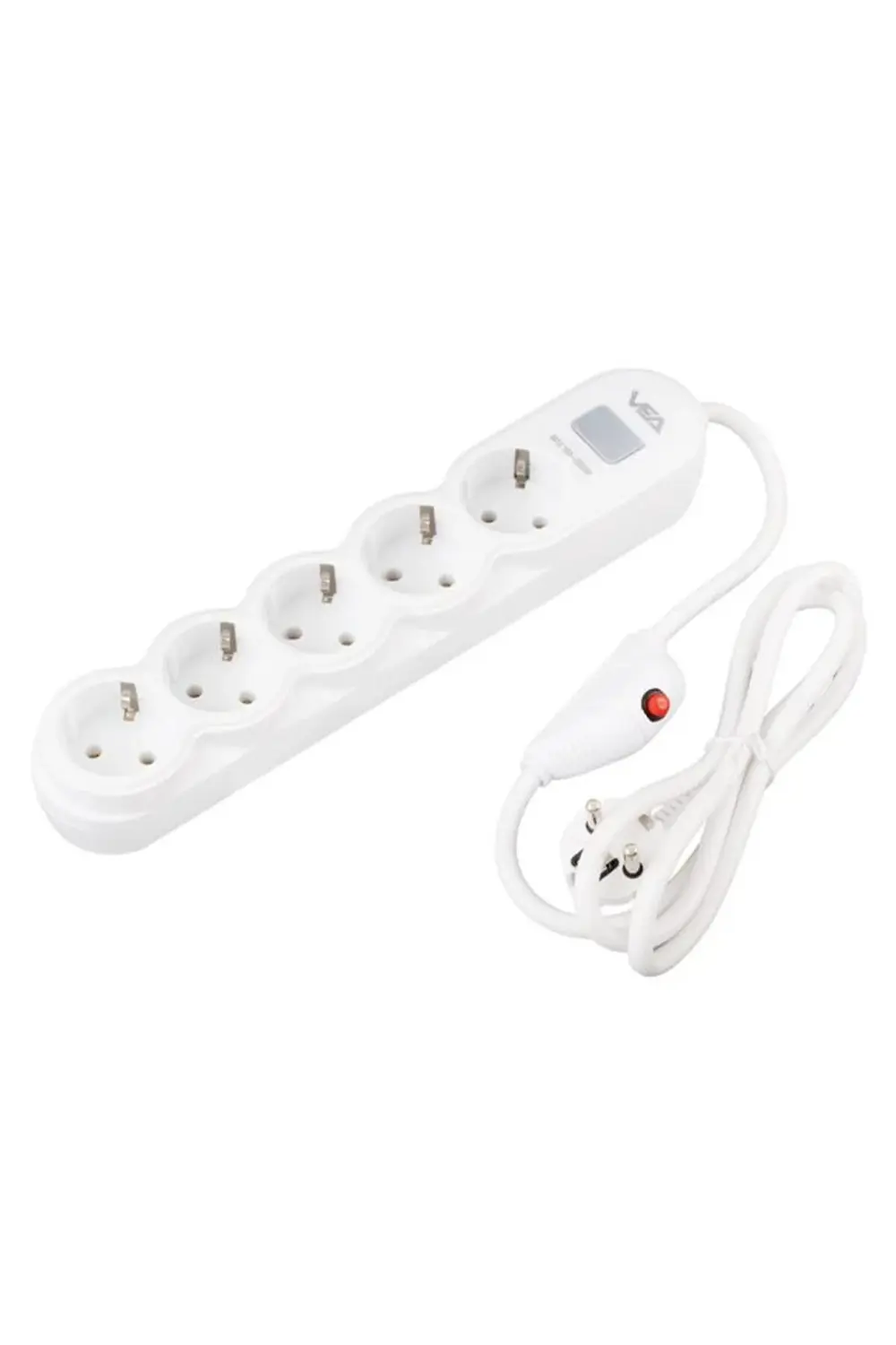 VA-21569 5'Li Anahtarlı 1.5 Metre Akım Korumalı Priz Beyaz