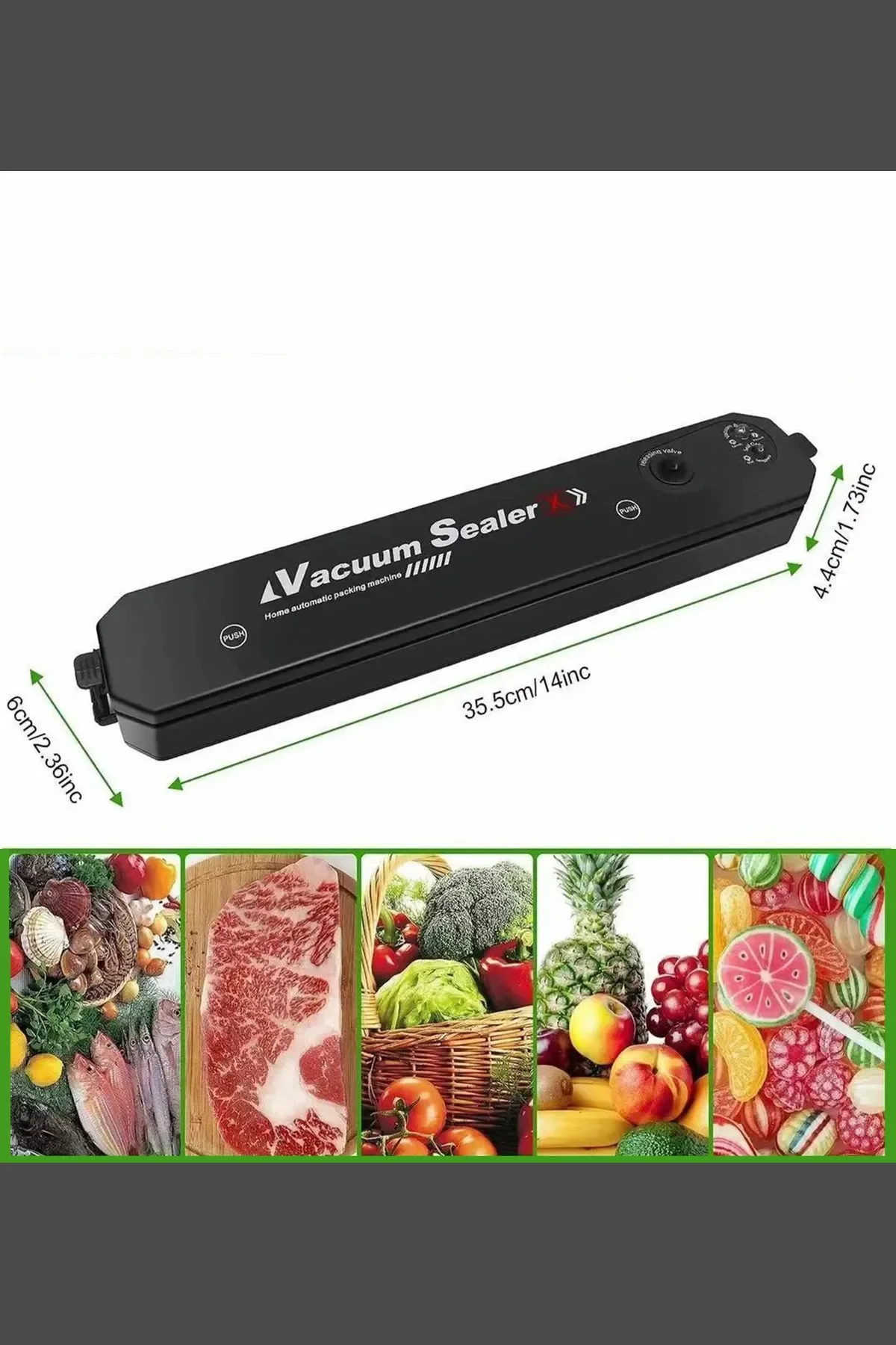 Vacuum Sealer Ev Tipi Vakumlama ve Yapıştırma Makinesi + 10 Adet 