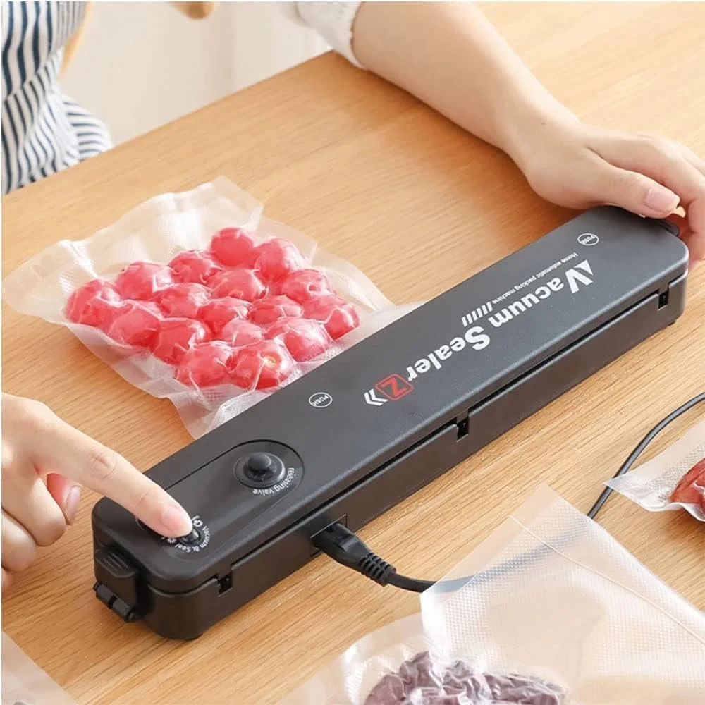 Vacuum Sealer Ev Tipi Vakumlama ve Yapıştırma Makinesi + 10 Adet 