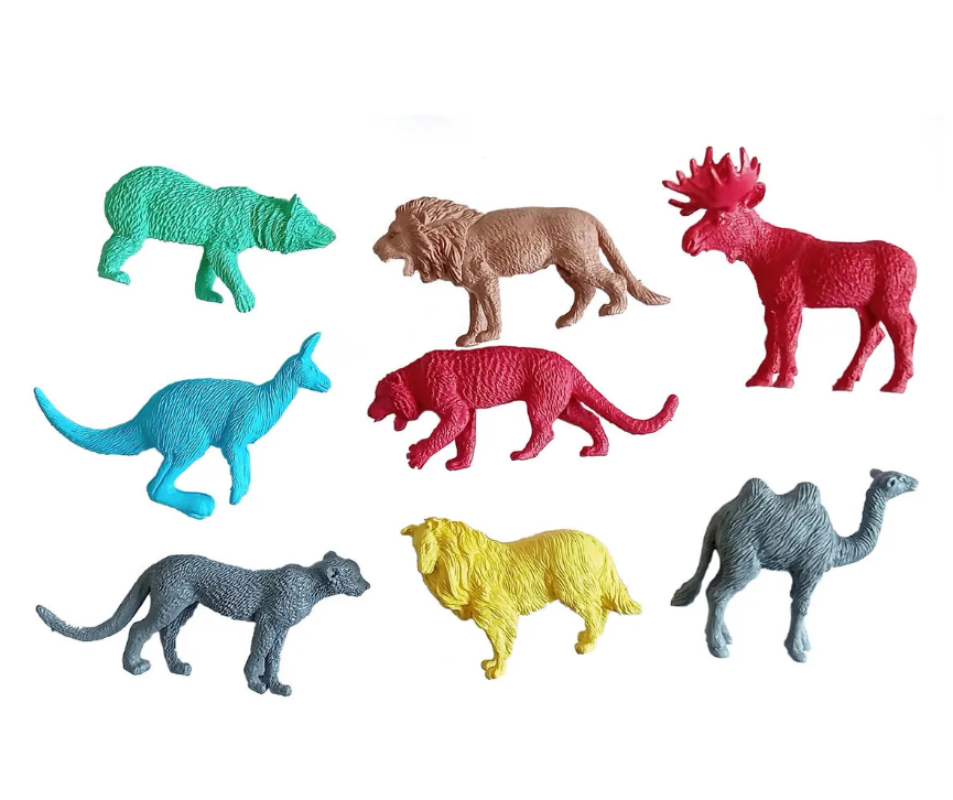 Vahşi Hayvanlar Figür Oyuncak Plastik Model 8 parça - Çok Renkli