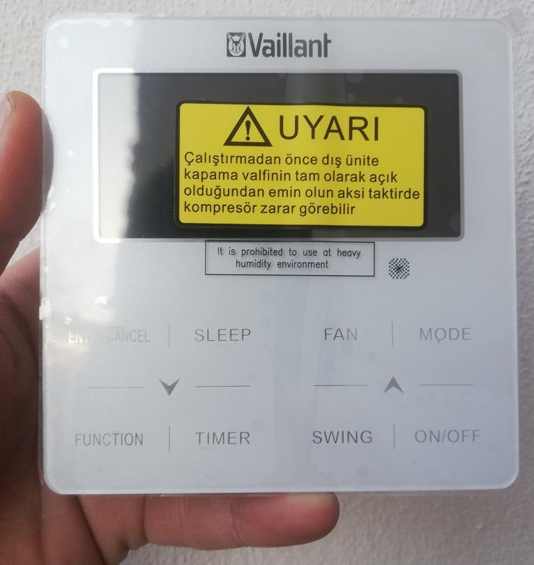 Vaillant VRF Duvar Tipi Dokunmatik Klima Kumandası Vaillant VRF Duvar Tipi Dokunmatik Klima Kumandası