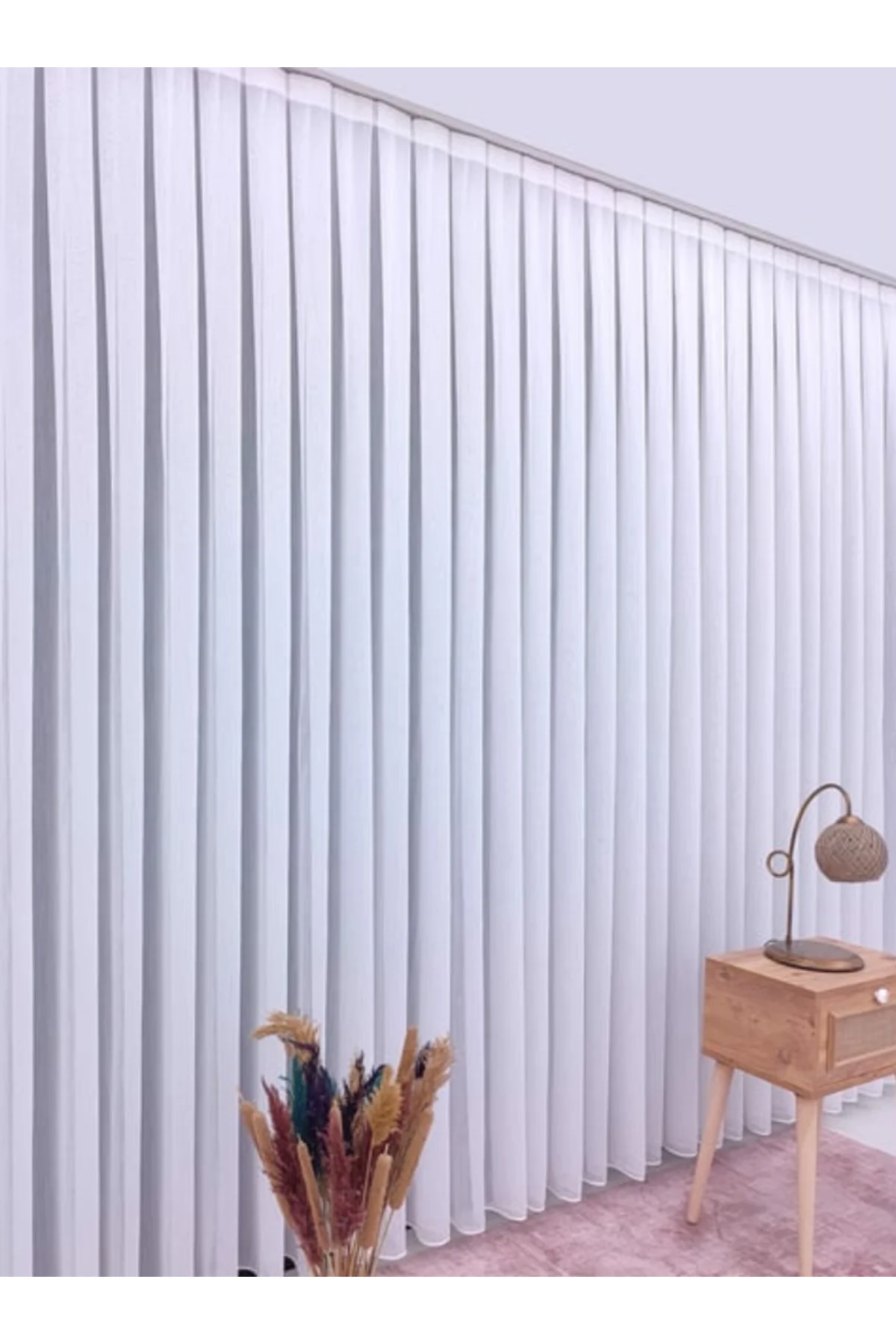 Vakko İtalyan Koleksiyon Modern Bambu Sedef Lüx Tül Perde Yüksek 
