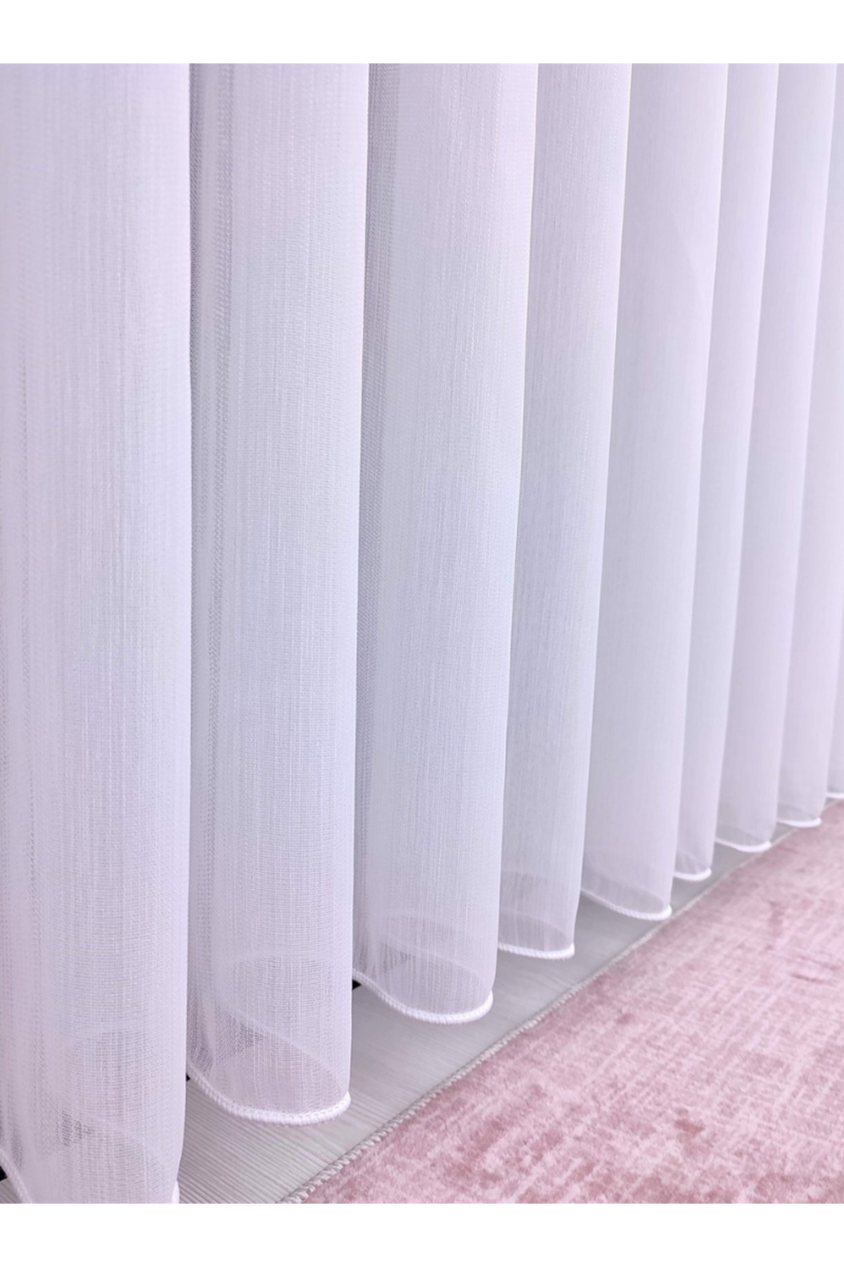 Vakko İtalyan Koleksiyon Modern Bambu Sedef Lüx Tül Perde Yüksek 