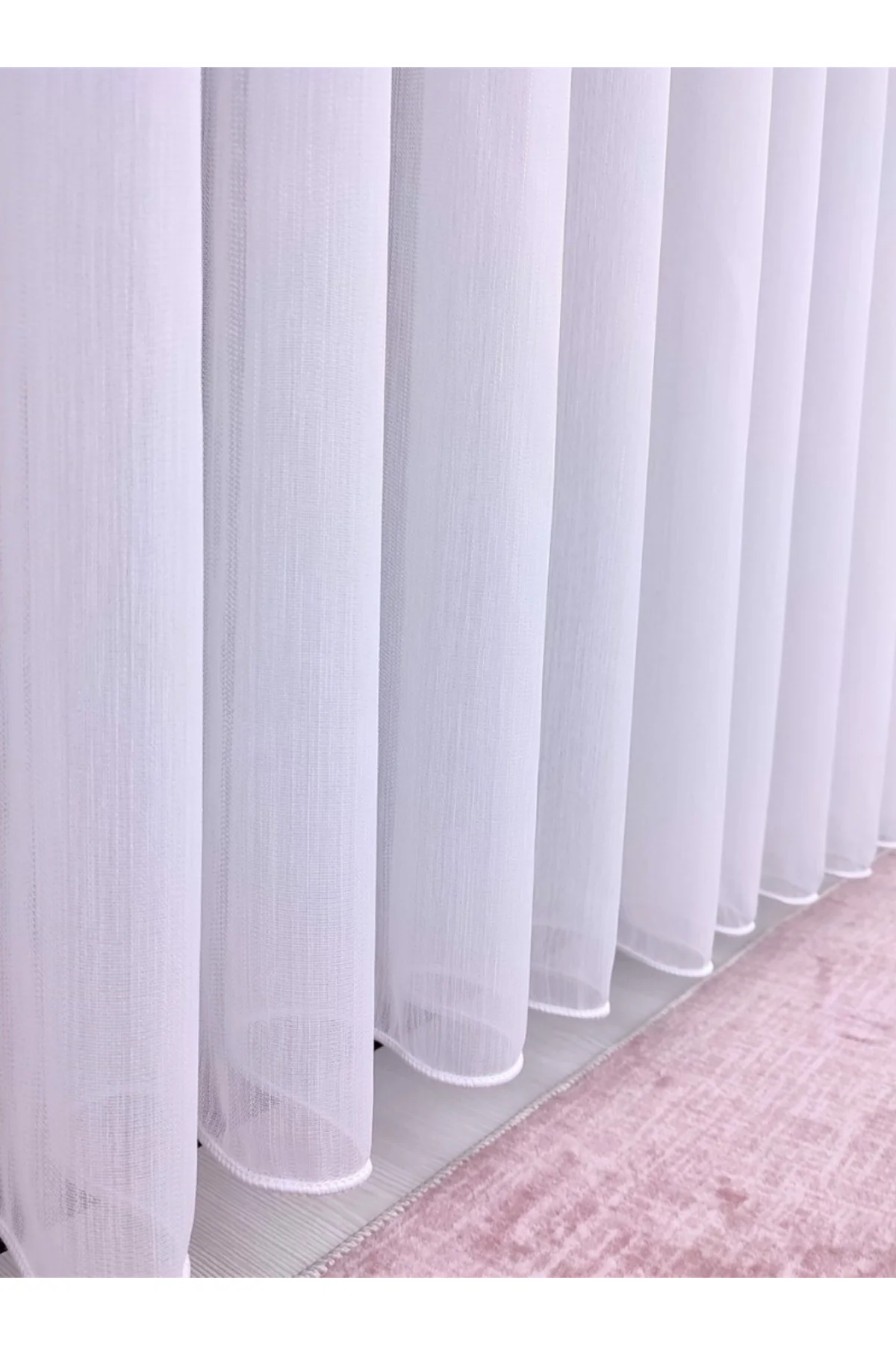 Vakko İtalyan Koleksiyon Modern Bambu Sedef Lüx Tül Perde Yüksek 