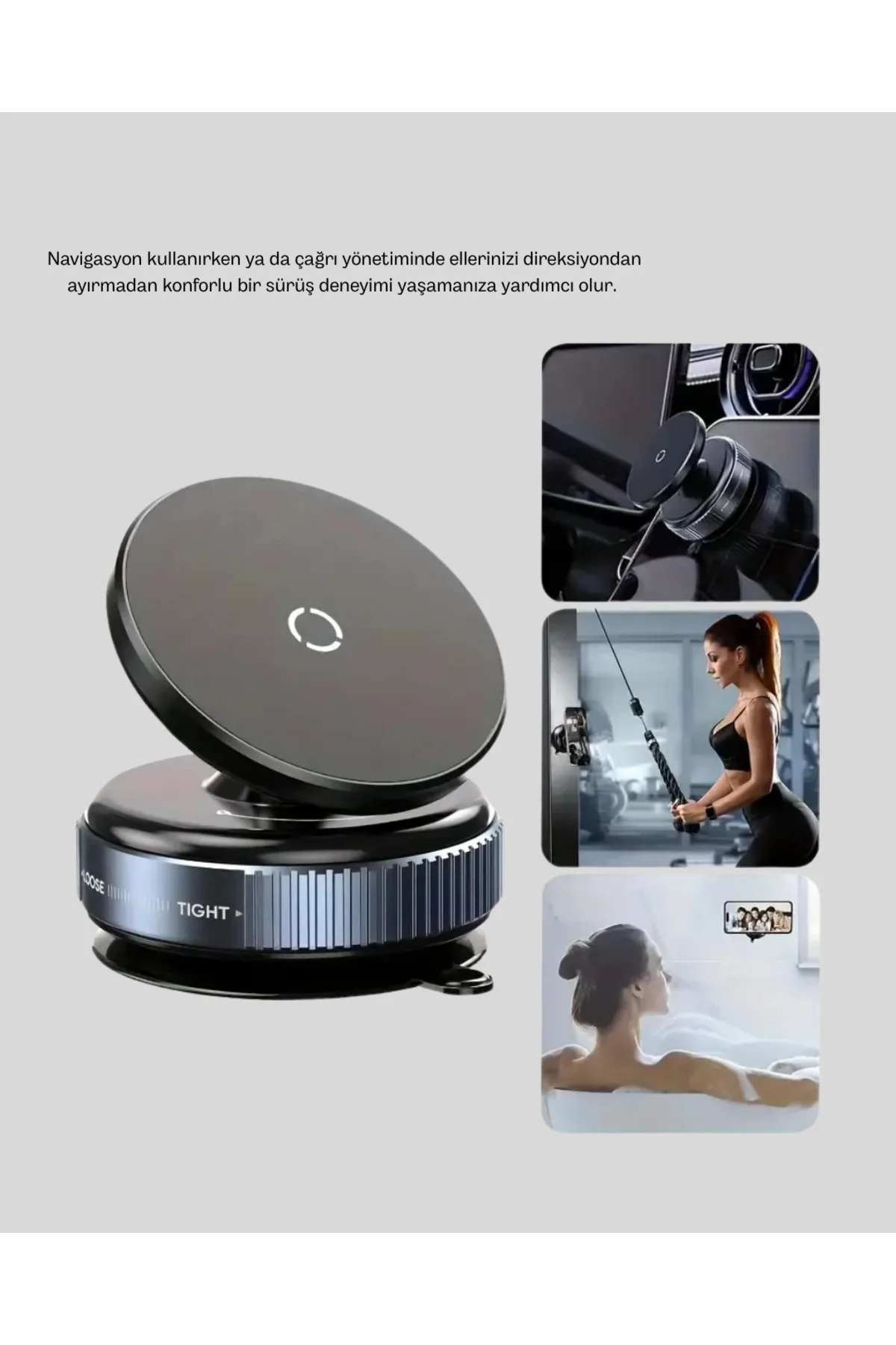 Vakum Adsorpsiyonlu Manyetik Telefon Tutucu Güçlü N52 360° Evrensel Uyumluluk