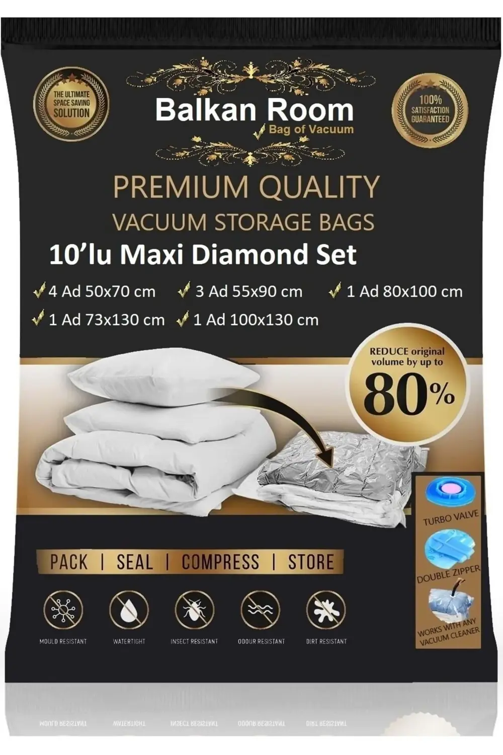 Vakum Hurcu 10'lu Maxi Diamond Set Vakumlu Hurç Vakumlu Poşet