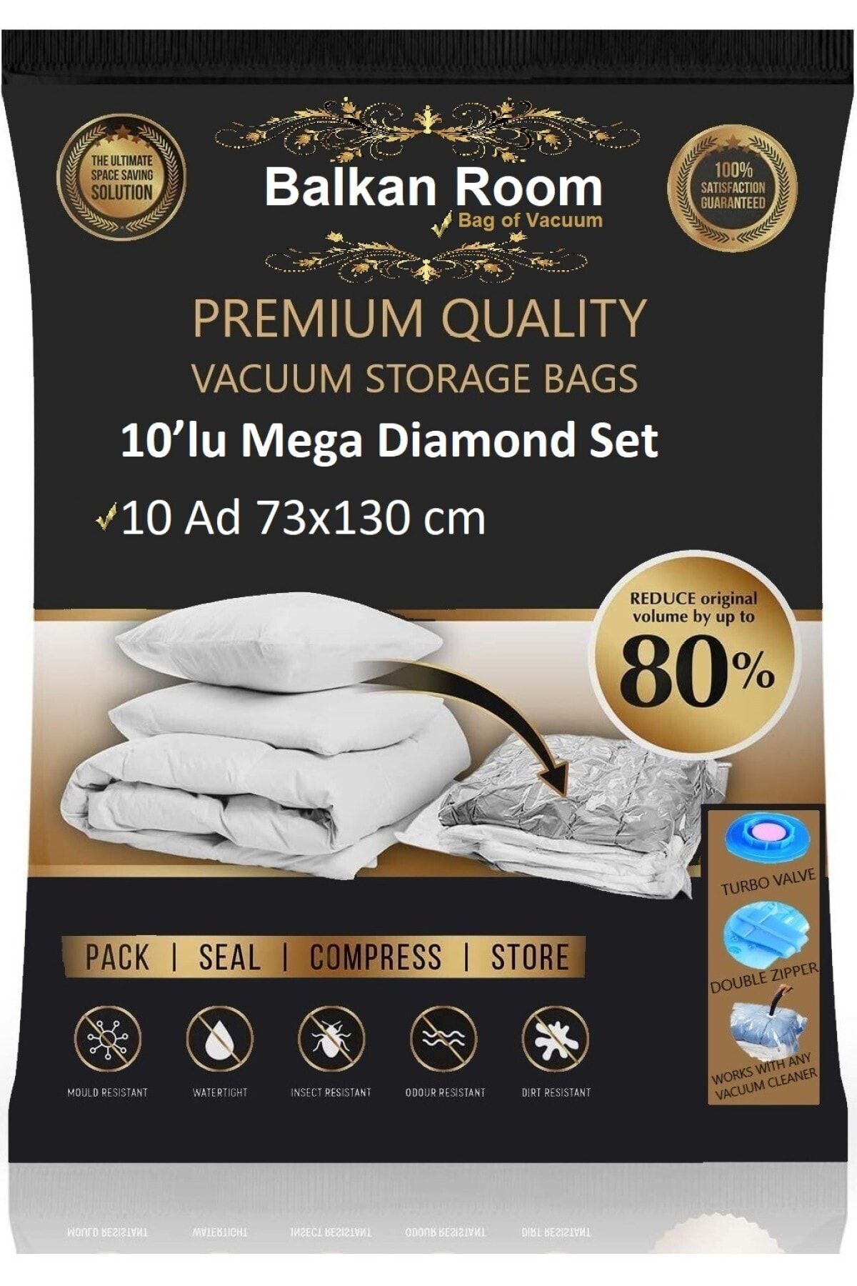 Vakum Hurcu 10'lu Mega Diamond Set Vakumlu Hurç Vakumlu Poşet