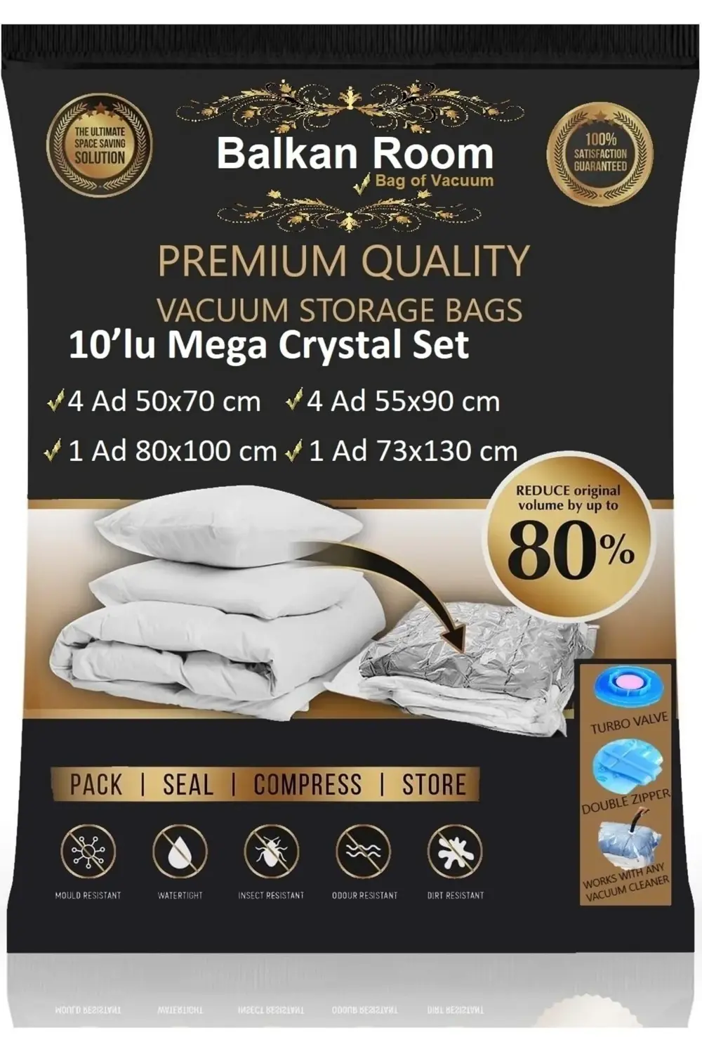Vakum Hurcu 10'lu Mega Crystal Set Vakumlu Hurç Vakumlu Poşet