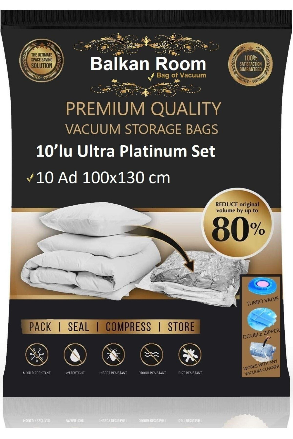 Balkan Room Vakum Hurcu 10'Lu Ultra Platinum Set Vakumlu Hurç Vakumlu Poşet