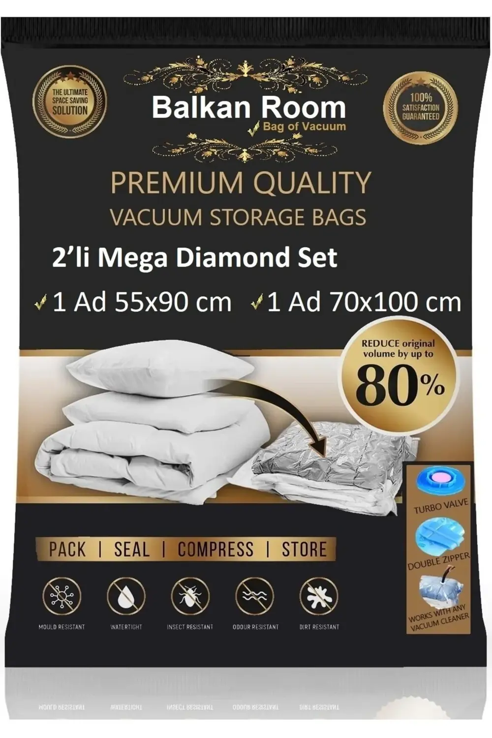 Vakum Hurcu 2’li Mega Diamond Set Vakumlu Hurç Vakumlu Poşet